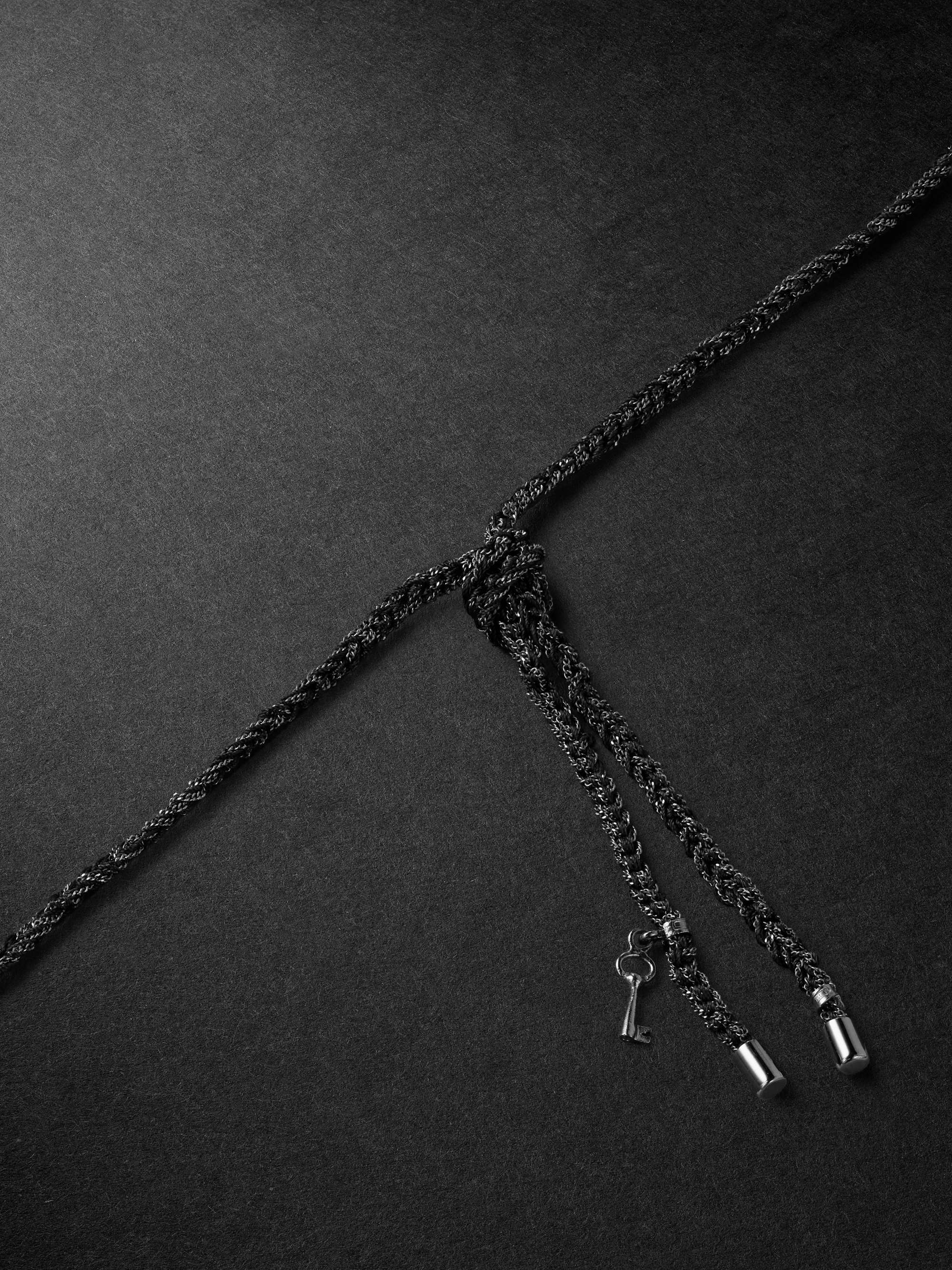 CAROLINA BUCCI Lucky Secret Blackened Gold and Silk Necklace