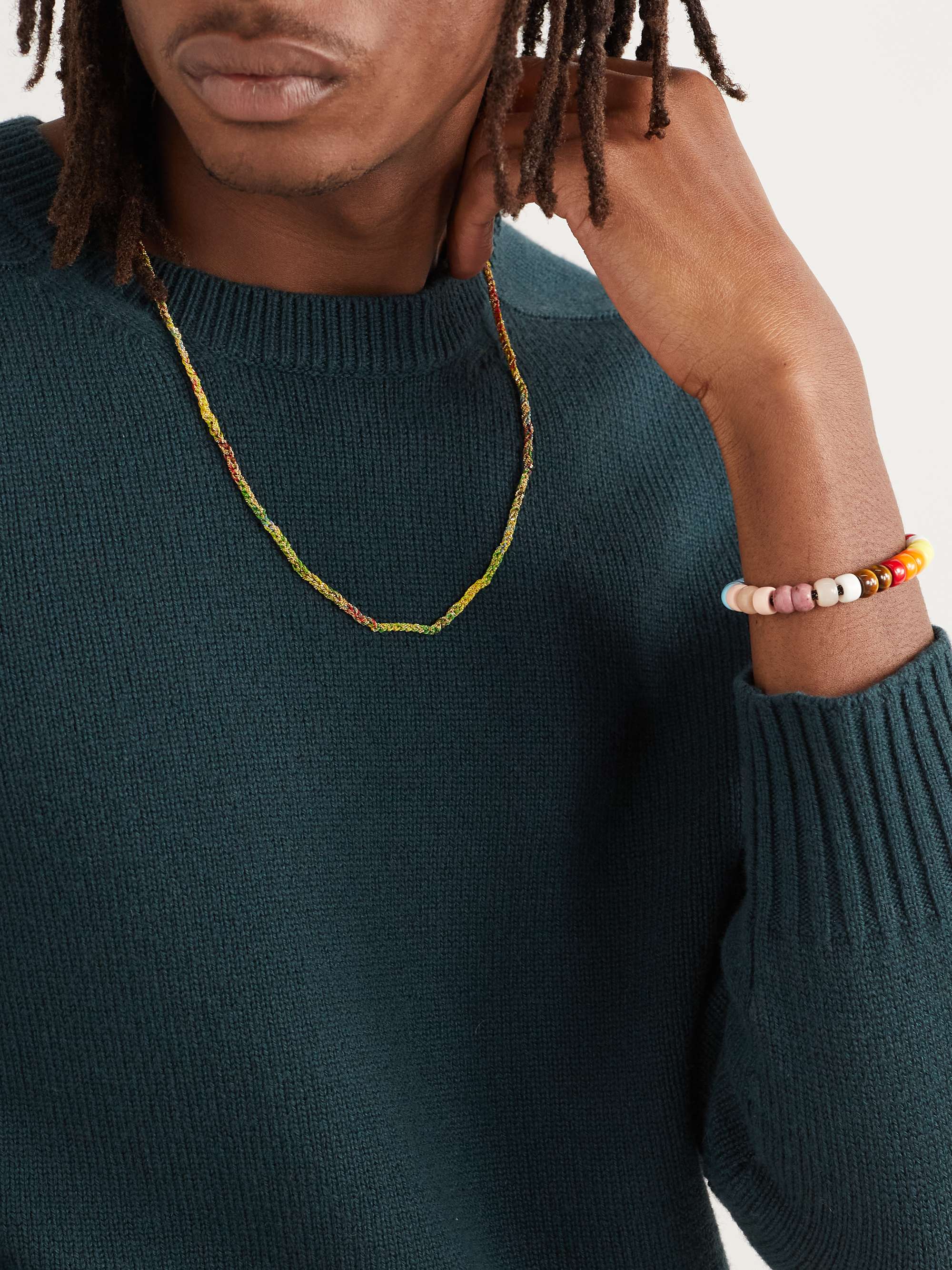 CAROLINA BUCCI Super Lucky Gold and Silk Necklace