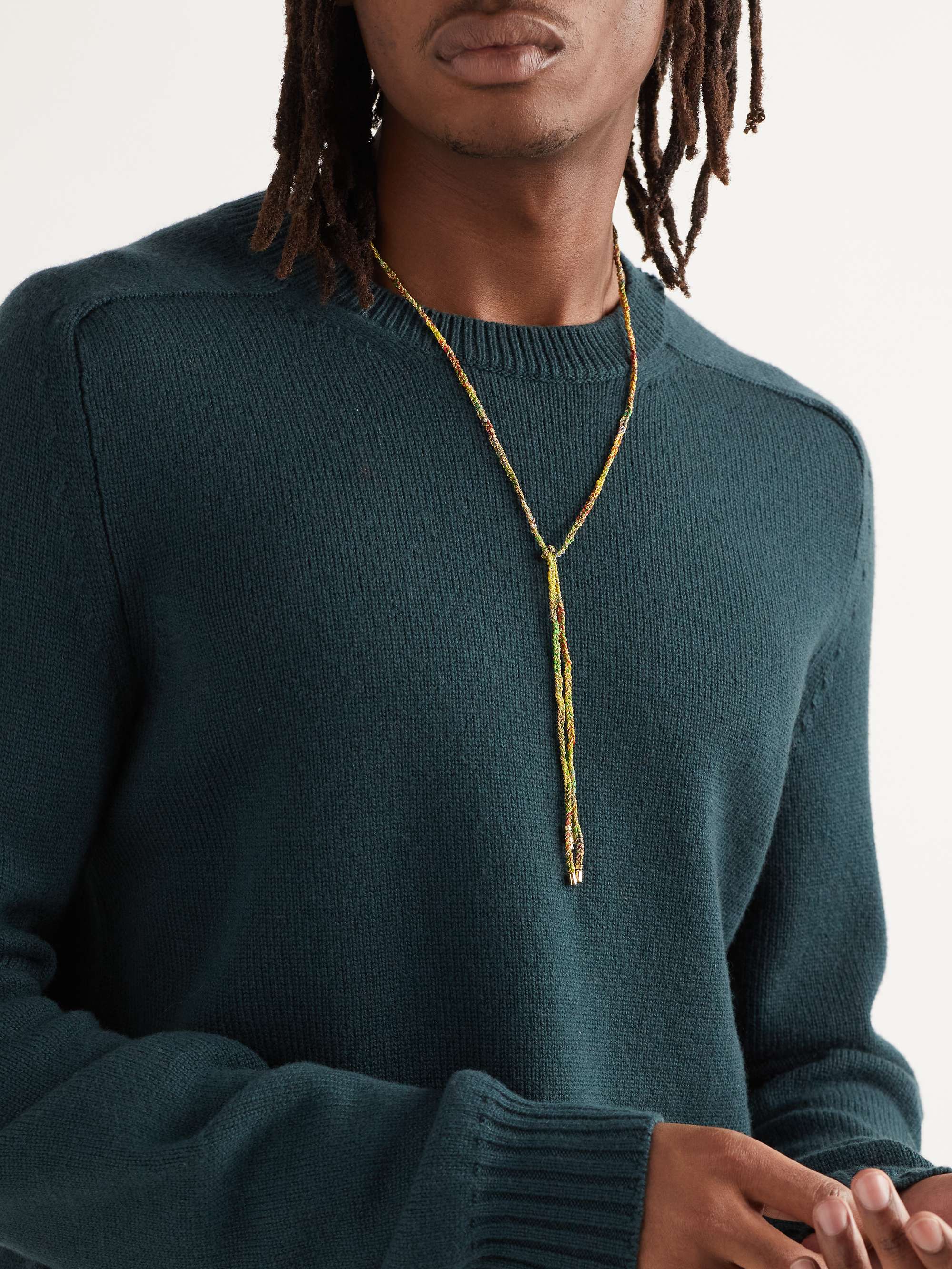 CAROLINA BUCCI Super Lucky Gold and Silk Necklace