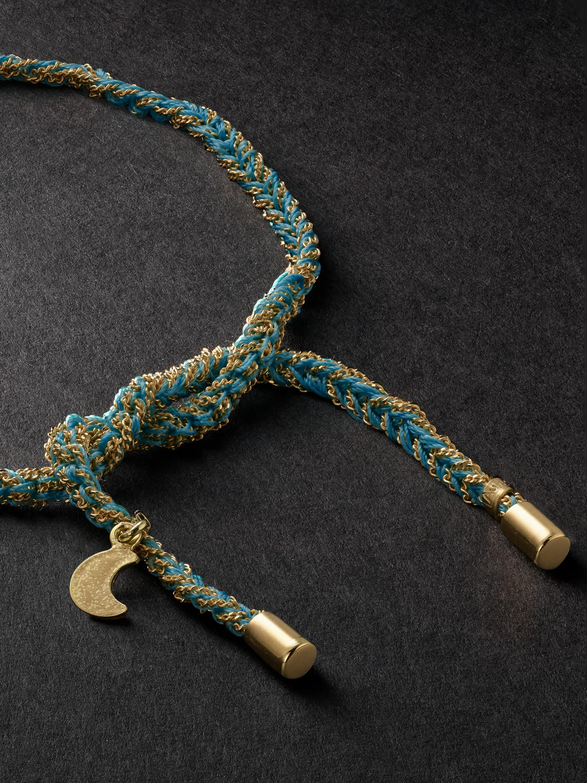 Shop Carolina Bucci Lucky Wisdom Gold And Silk Bracelet In Blue