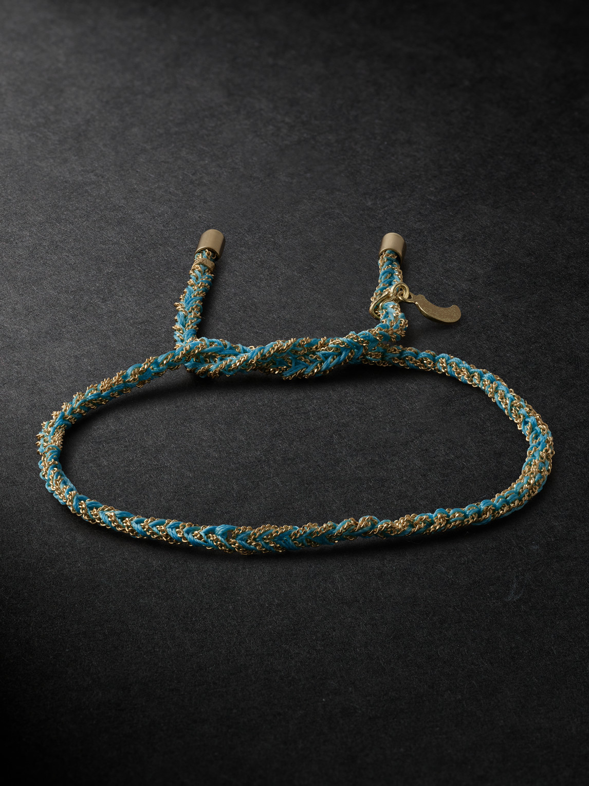 Carolina Bucci Lucky Wisdom Gold And Silk Bracelet In Blue