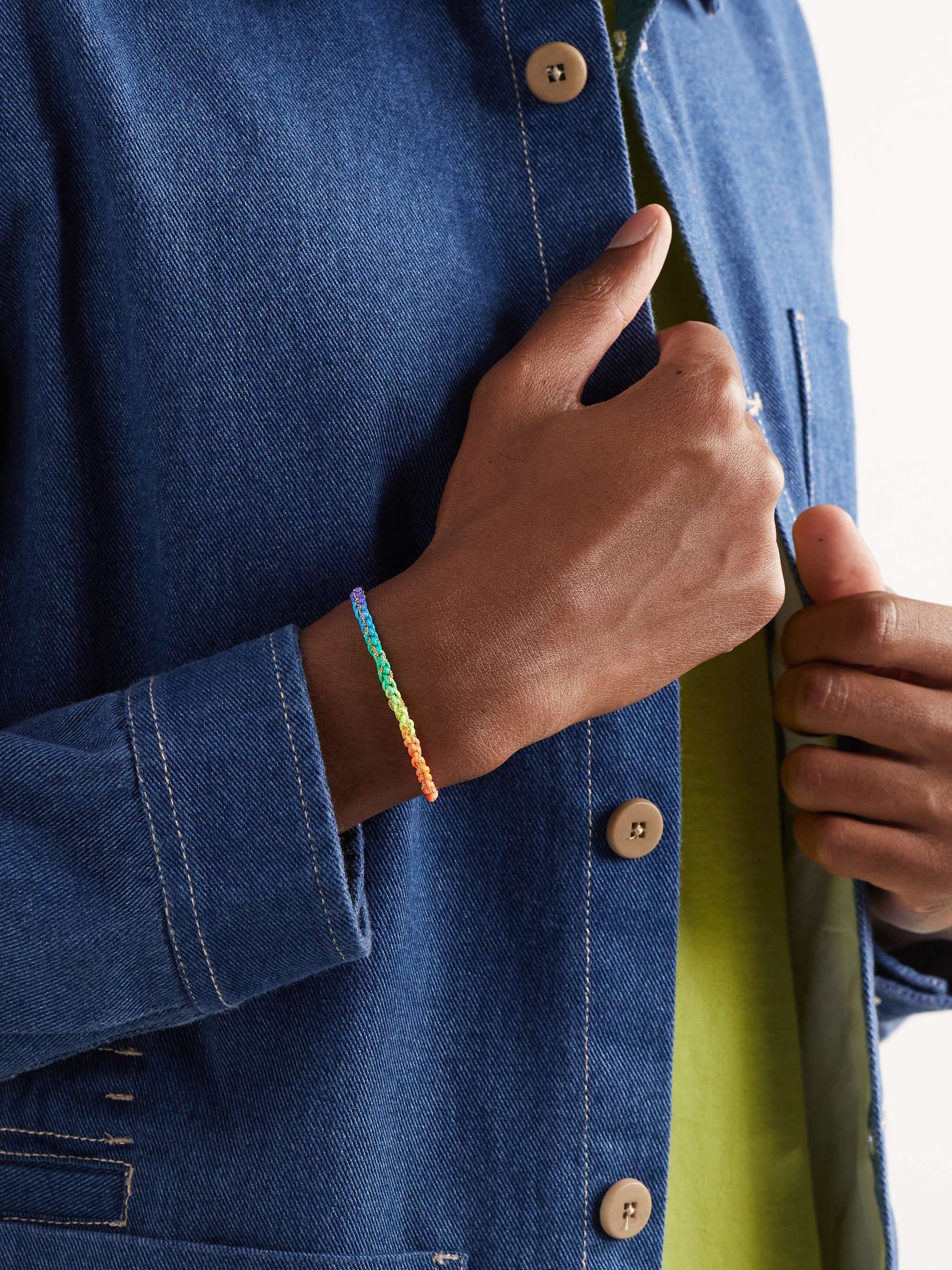 CAROLINA BUCCI Lucky Strength Gold and Silk Bracelet