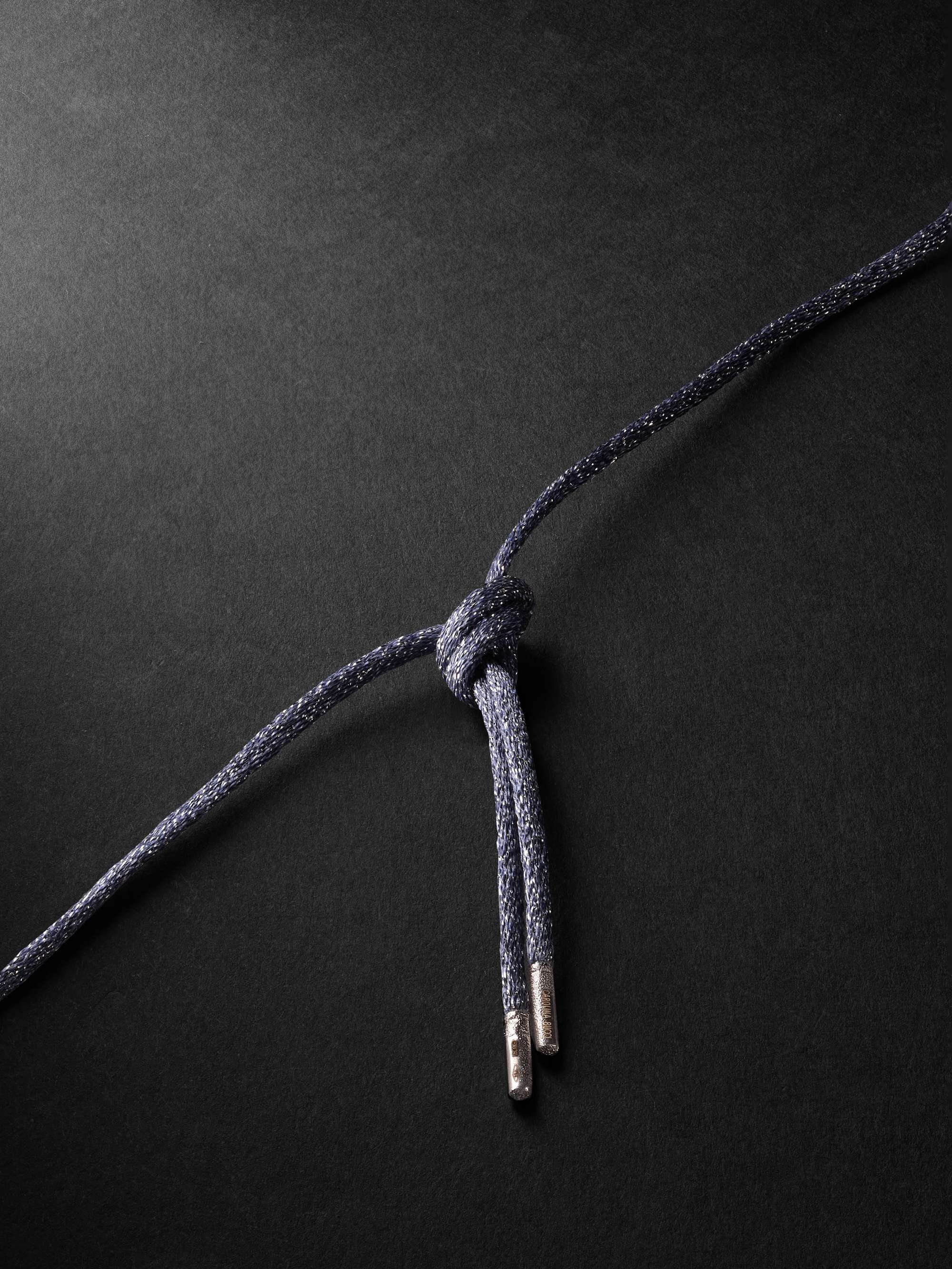 CAROLINA BUCCI Key White Gold Lurex Pendant Necklace