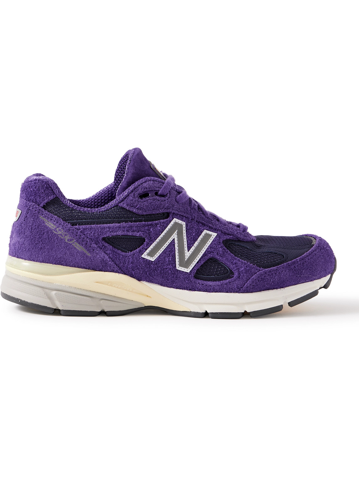 NEW BALANCE 990V4 RUBBER-TRIMMED MESH AND SUEDE trainers