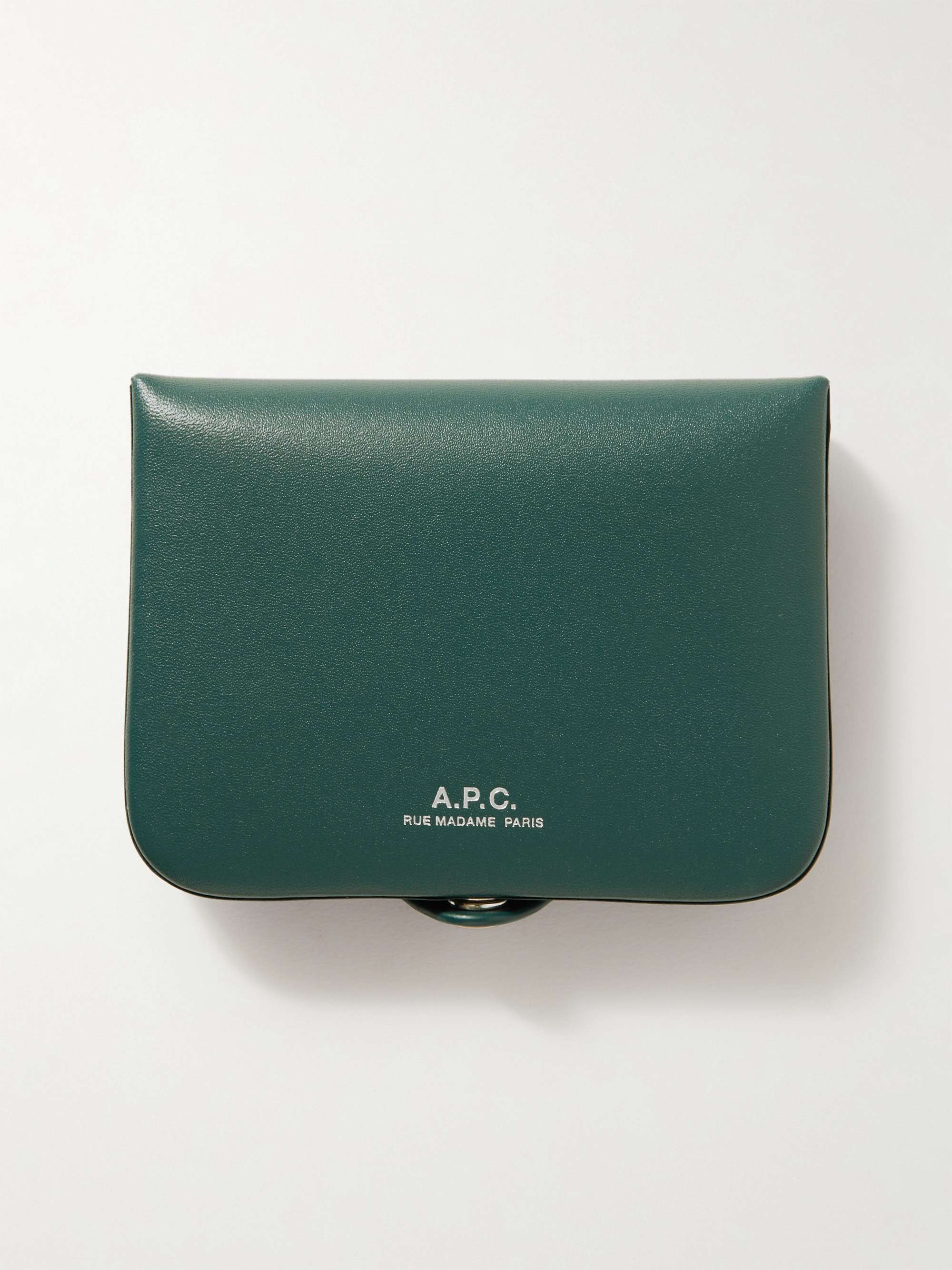 아페쎄 A.P.C. Josh Logo-Detailed Leather Wallet,Green