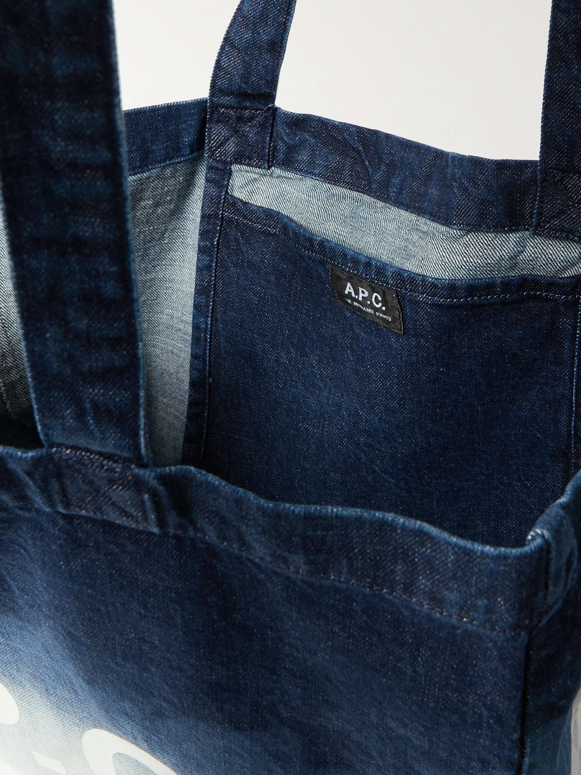 A.P.C. Diane Denim Logo-Print Tote