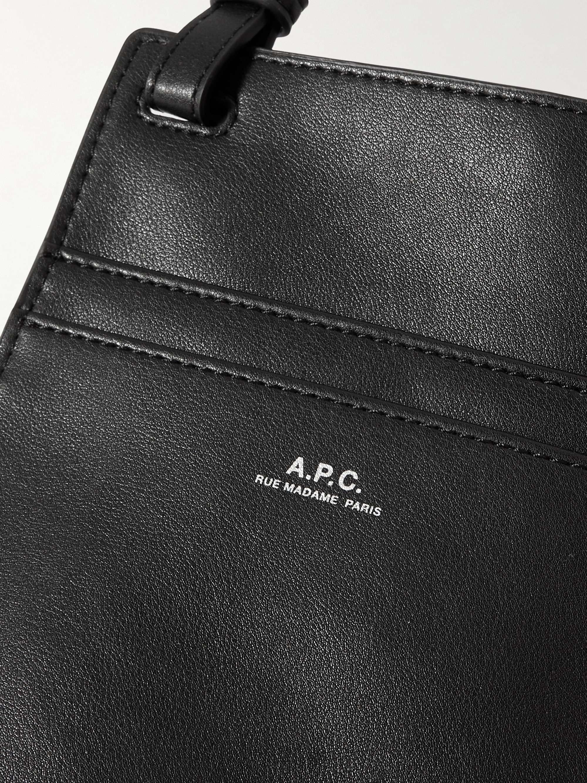 A.P.C. Nino Logo-Print Faux Leather Messenger Bag