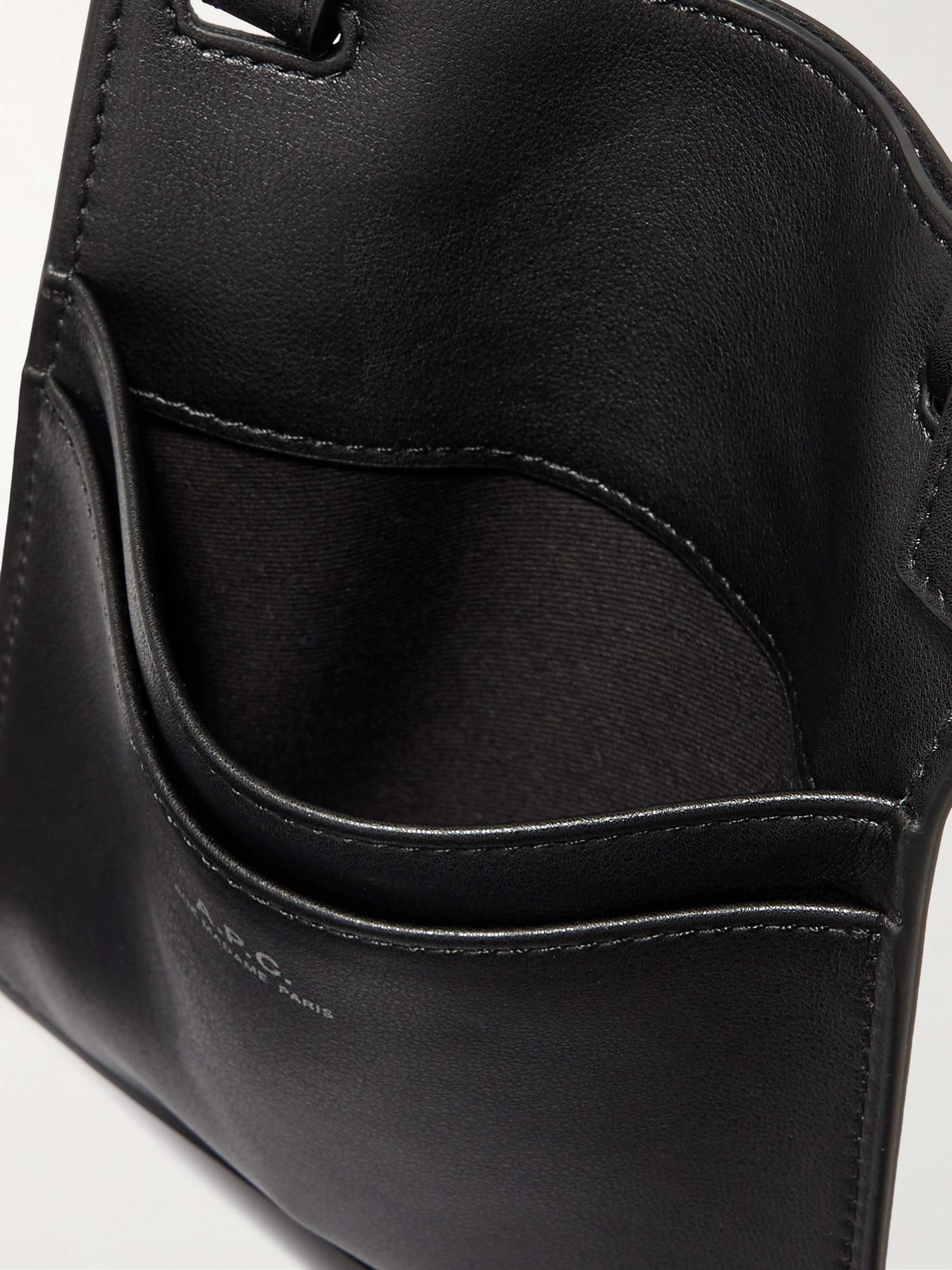 A.P.C. Nino Logo-Print Faux Leather Messenger Bag