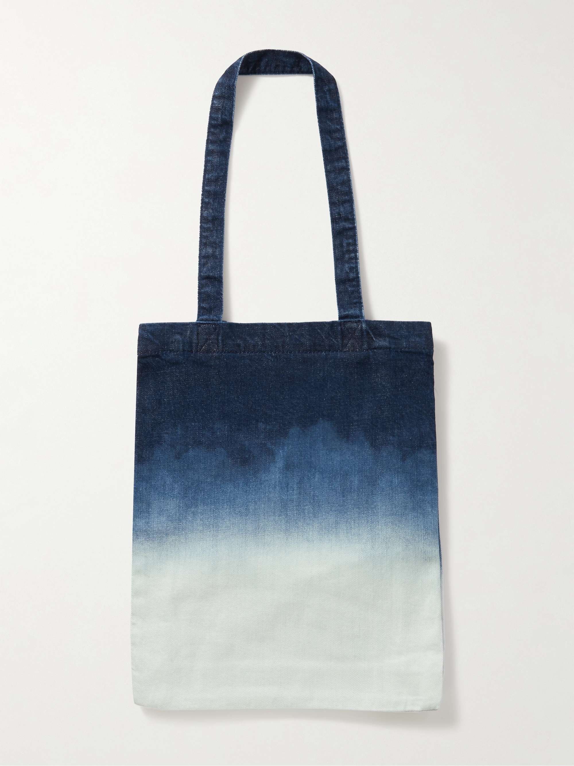 A.P.C. Logo-Print Ombré Denim Tote for Men