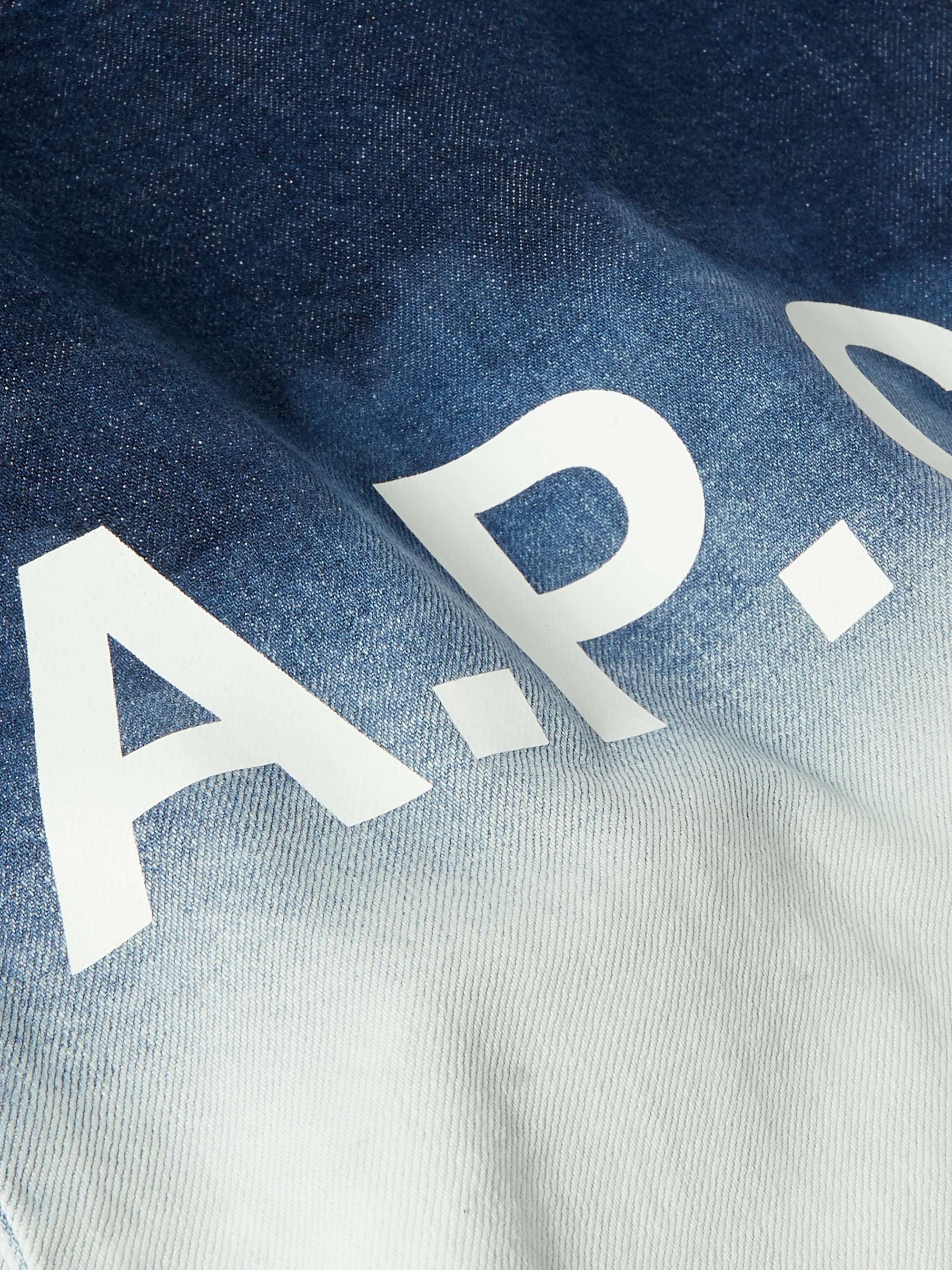 A.P.C. Logo-Print Ombré Denim Tote