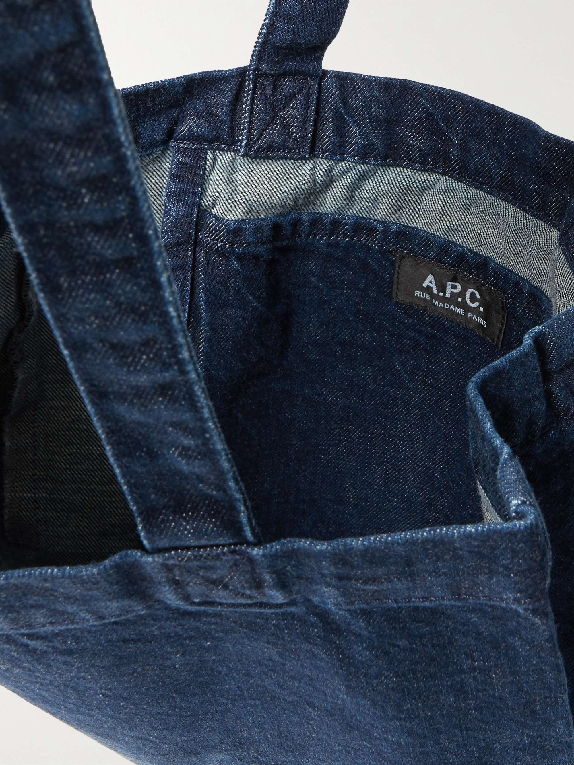 A.P.C. Logo-Print Ombré Denim Tote