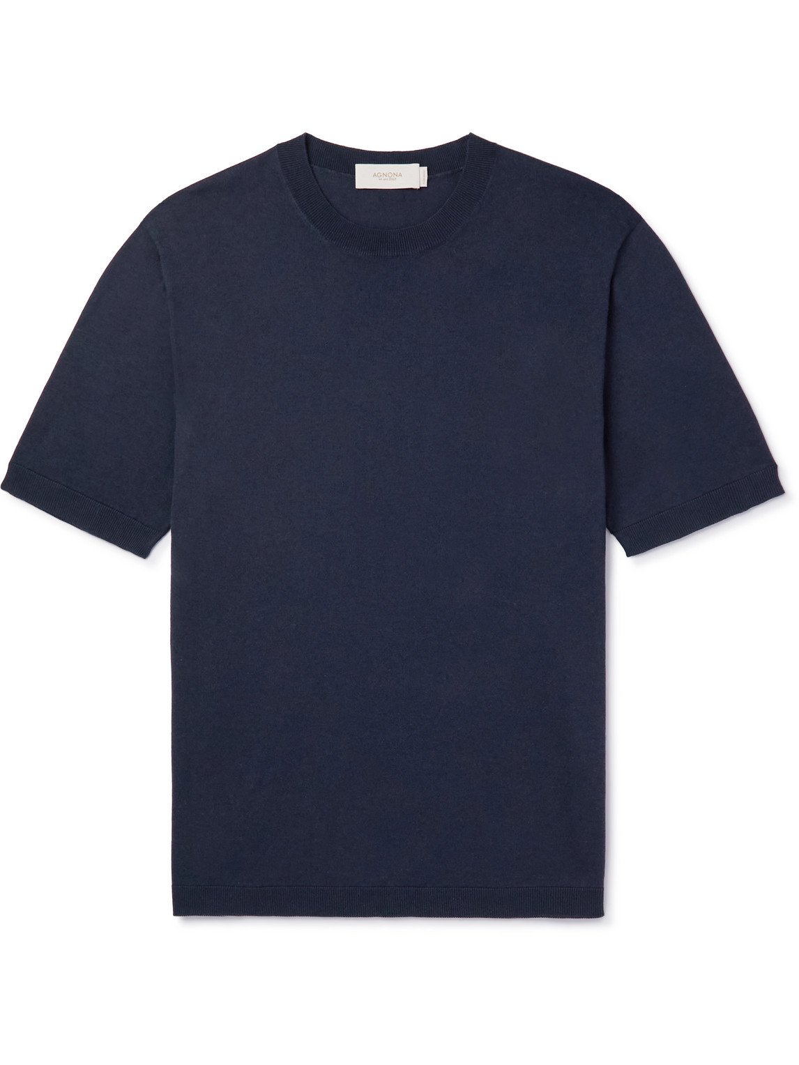 Agnona Slim-fit Silk And Cotton-blend Jersey T-shirt In Blue