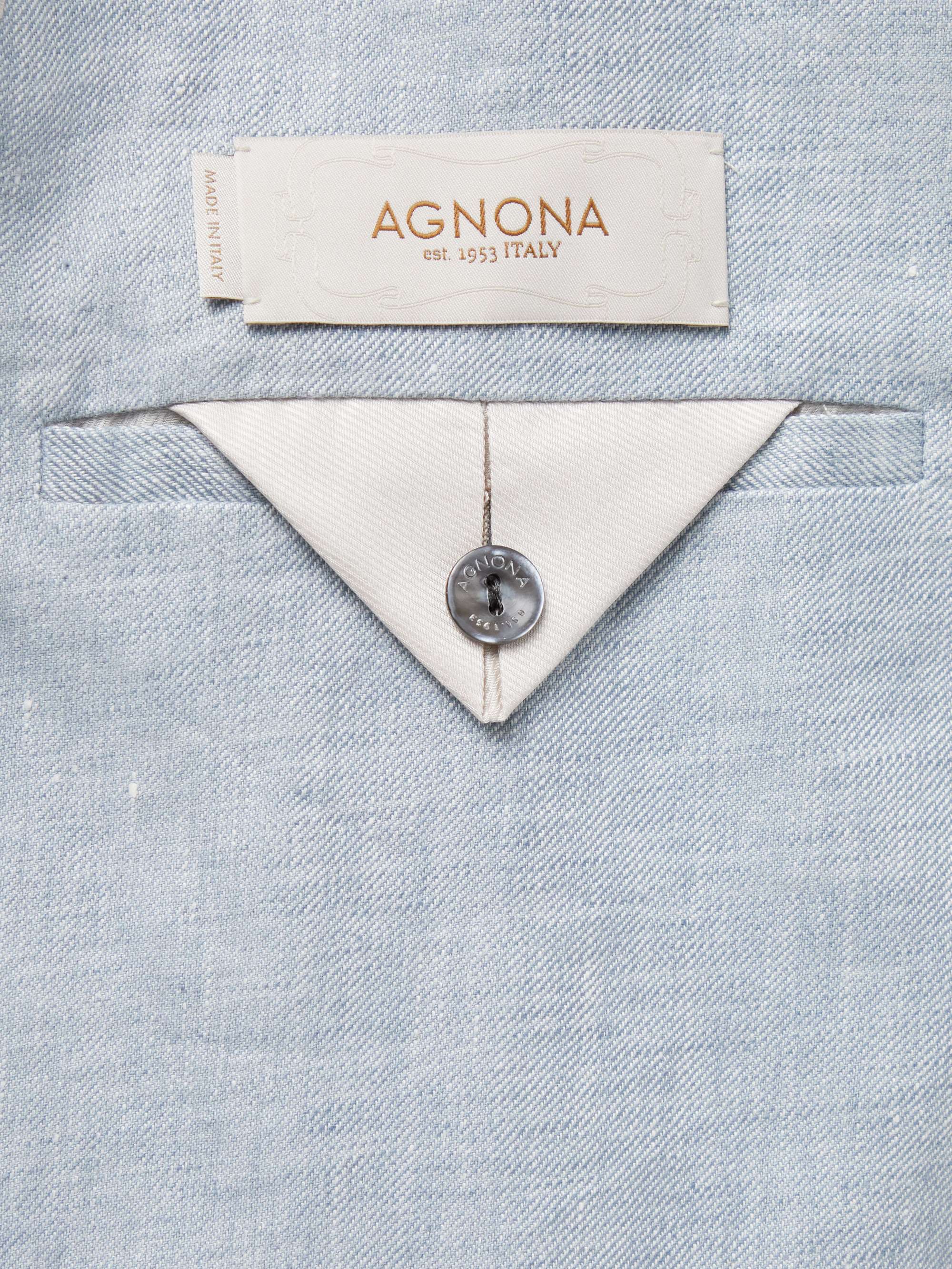 AGNONA Leather-Trimmed Linen Suit Jacket for Men | MR PORTER