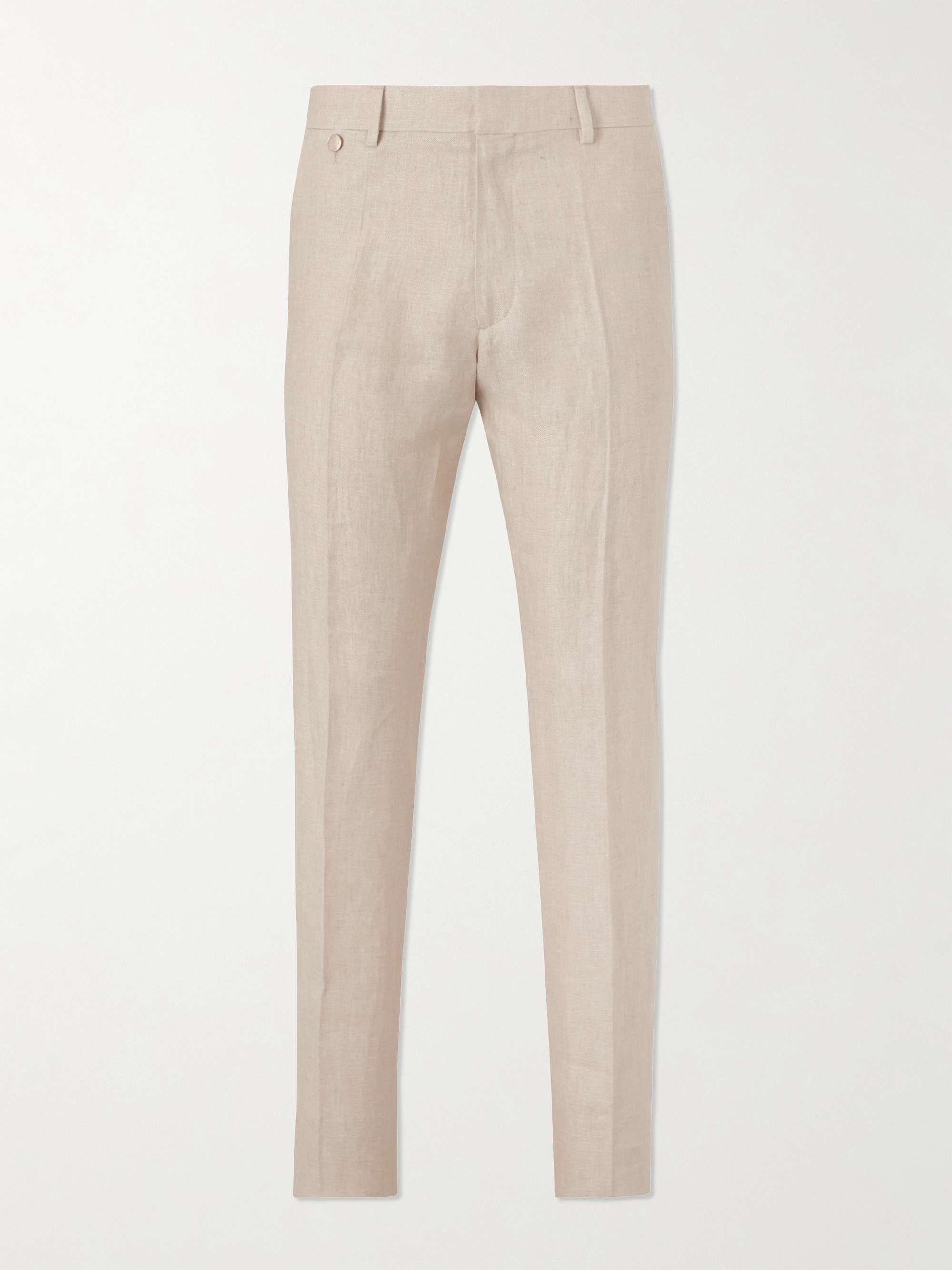 AGNONA Slim-Fit Straight-Leg Linen-Twill Trousers for Men | MR PORTER