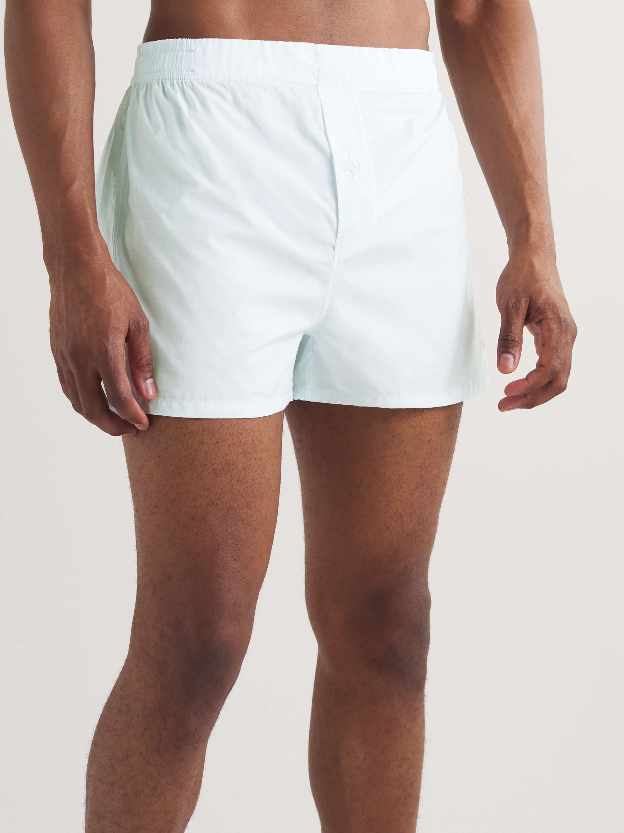 HAMILTON AND HARE Three-Pack Cotton and Silk-Blend Boxer Shorts