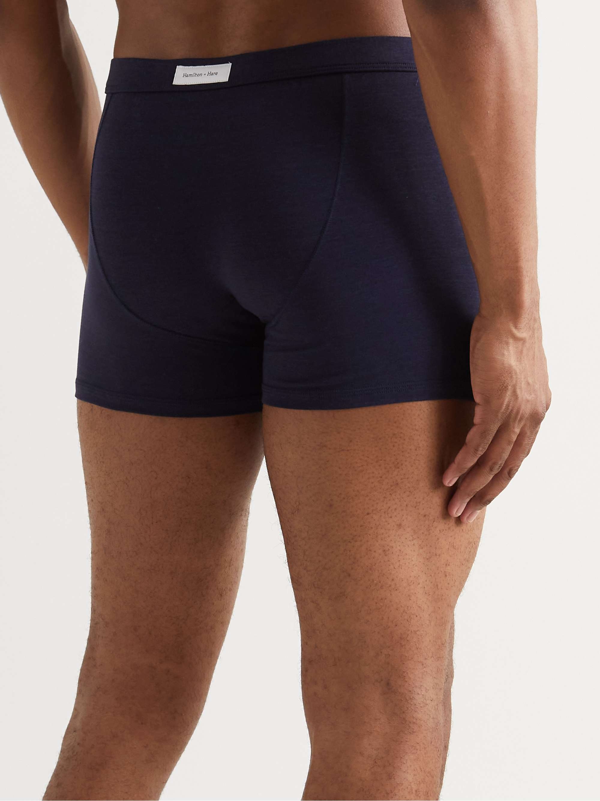 HAMILTON AND HARE Five-Pack Stretch Lyocell and Cotton-Blend Boxer Briefs