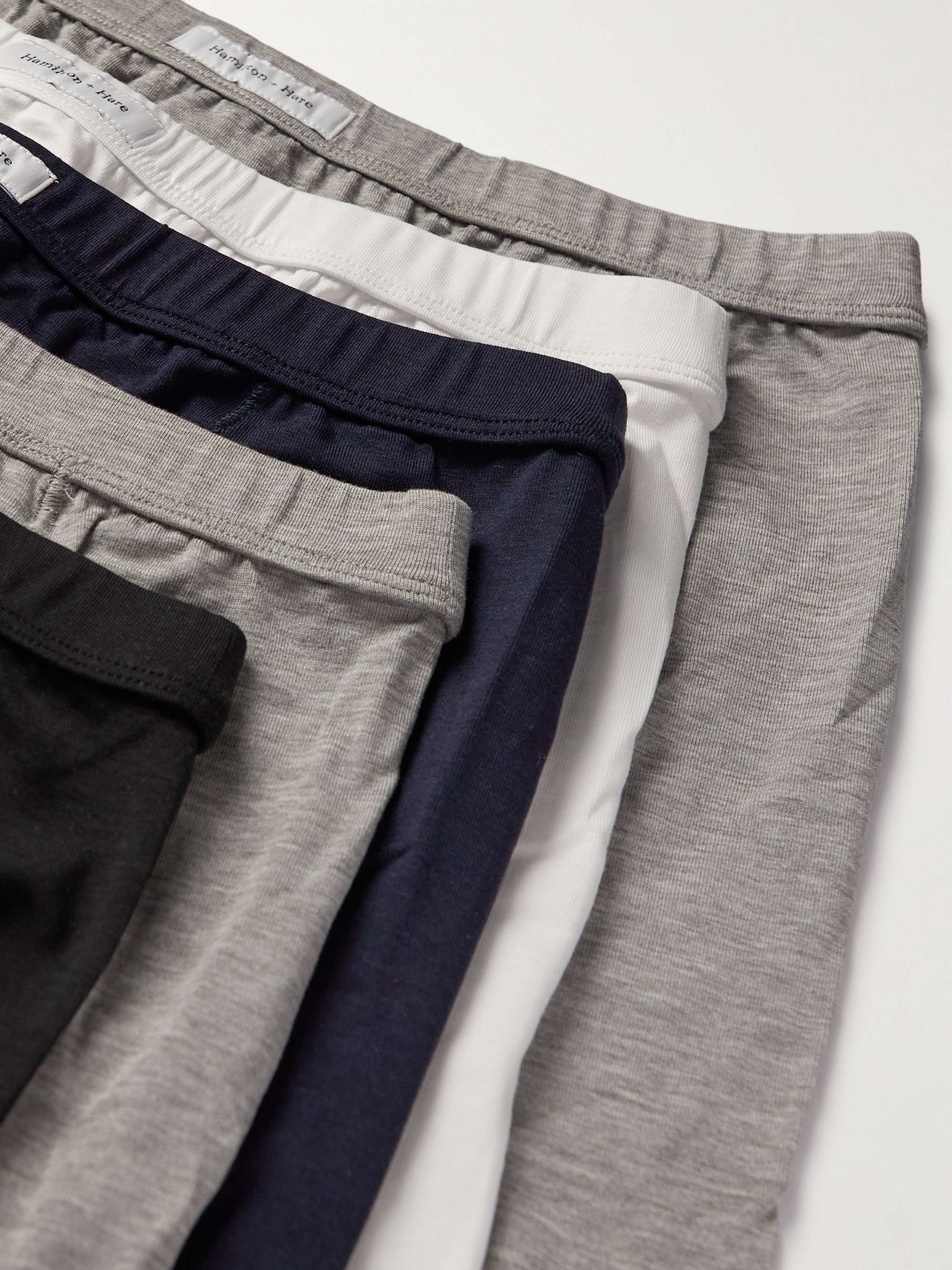 HAMILTON AND HARE Five-Pack Stretch Lyocell and Cotton-Blend Boxer Briefs
