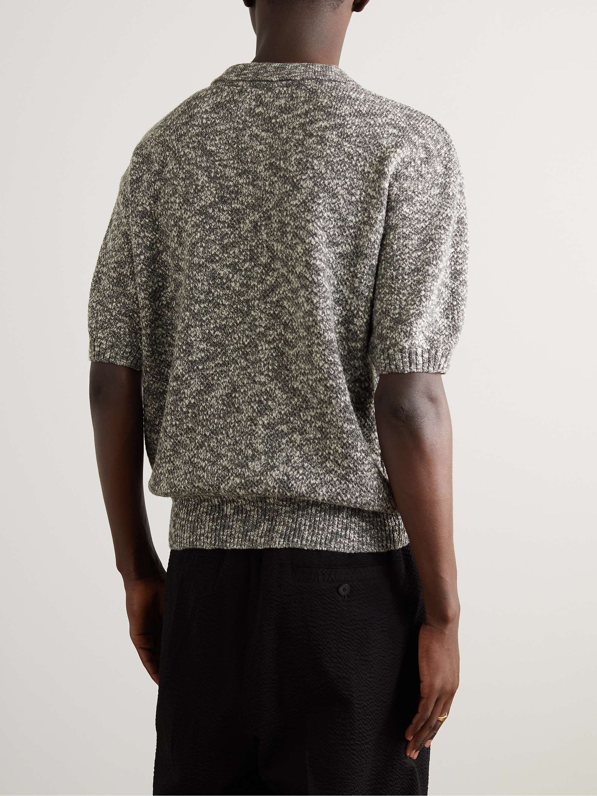 LE 17 SEPTEMBRE Knitted Cotton-Blend Polo Shirt
