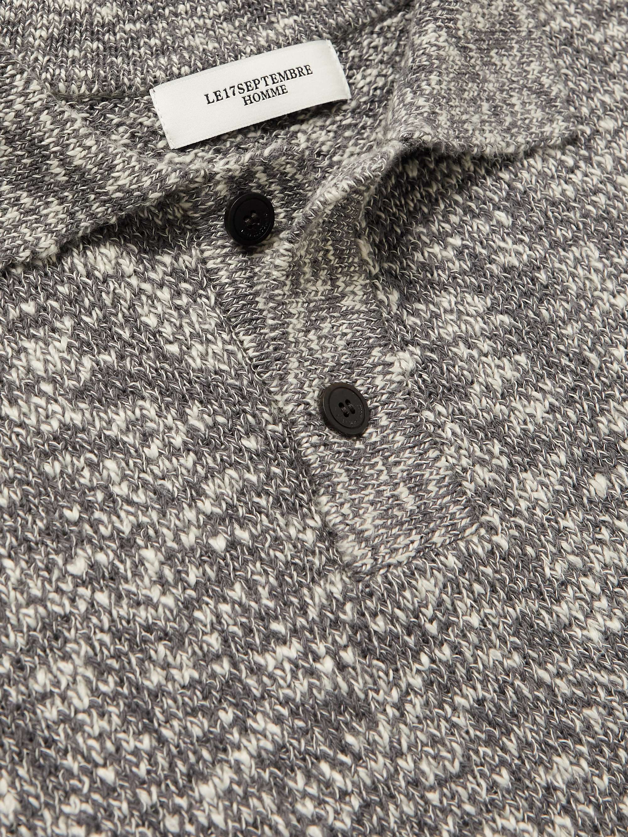 LE 17 SEPTEMBRE Knitted Cotton-Blend Polo Shirt