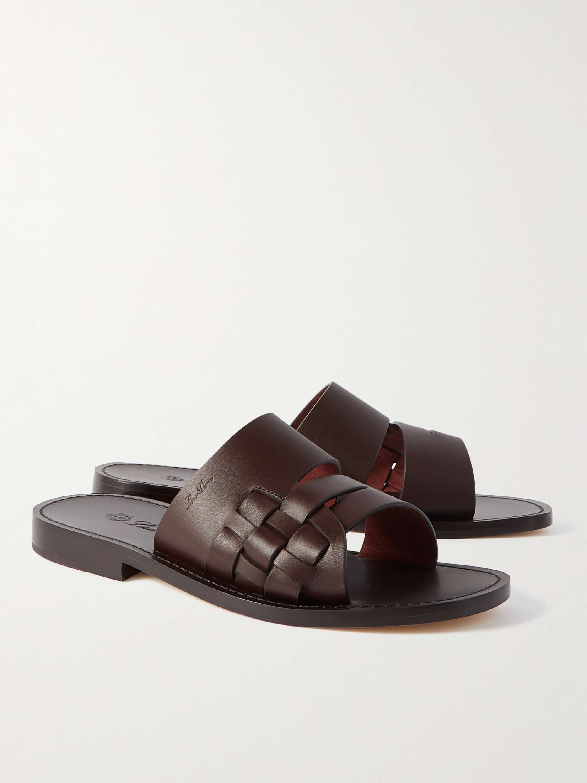 LORO PIANA Sea-Pacific Walk Braided Leather Slides for Men | MR PORTER