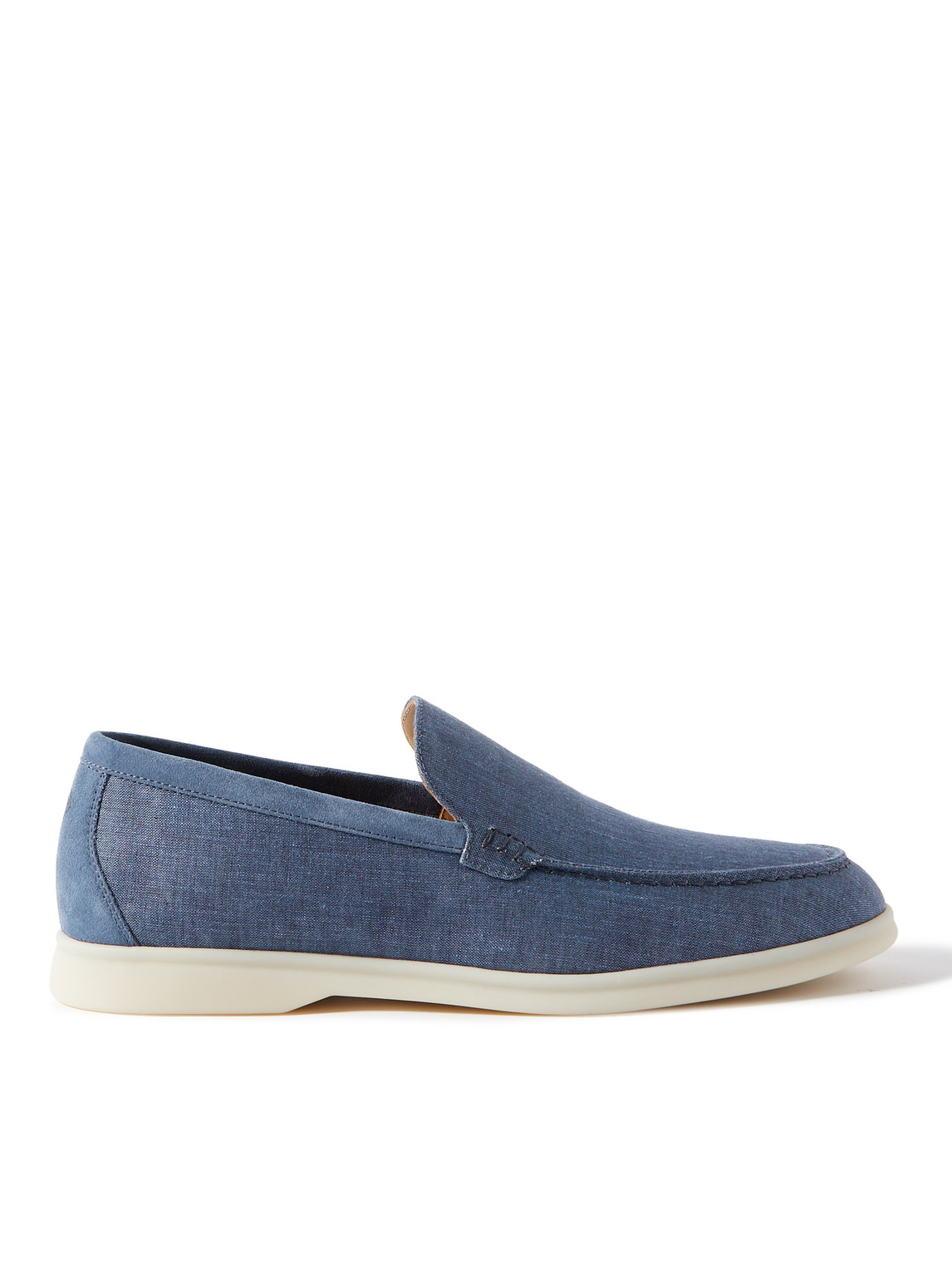 Loro Piana Summer Walk Suede Loafers In Blue