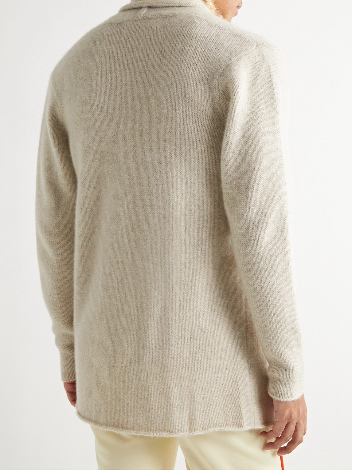 Shop The Elder Statesman Shawl-collar Cashmere Cardigan In Neutrals