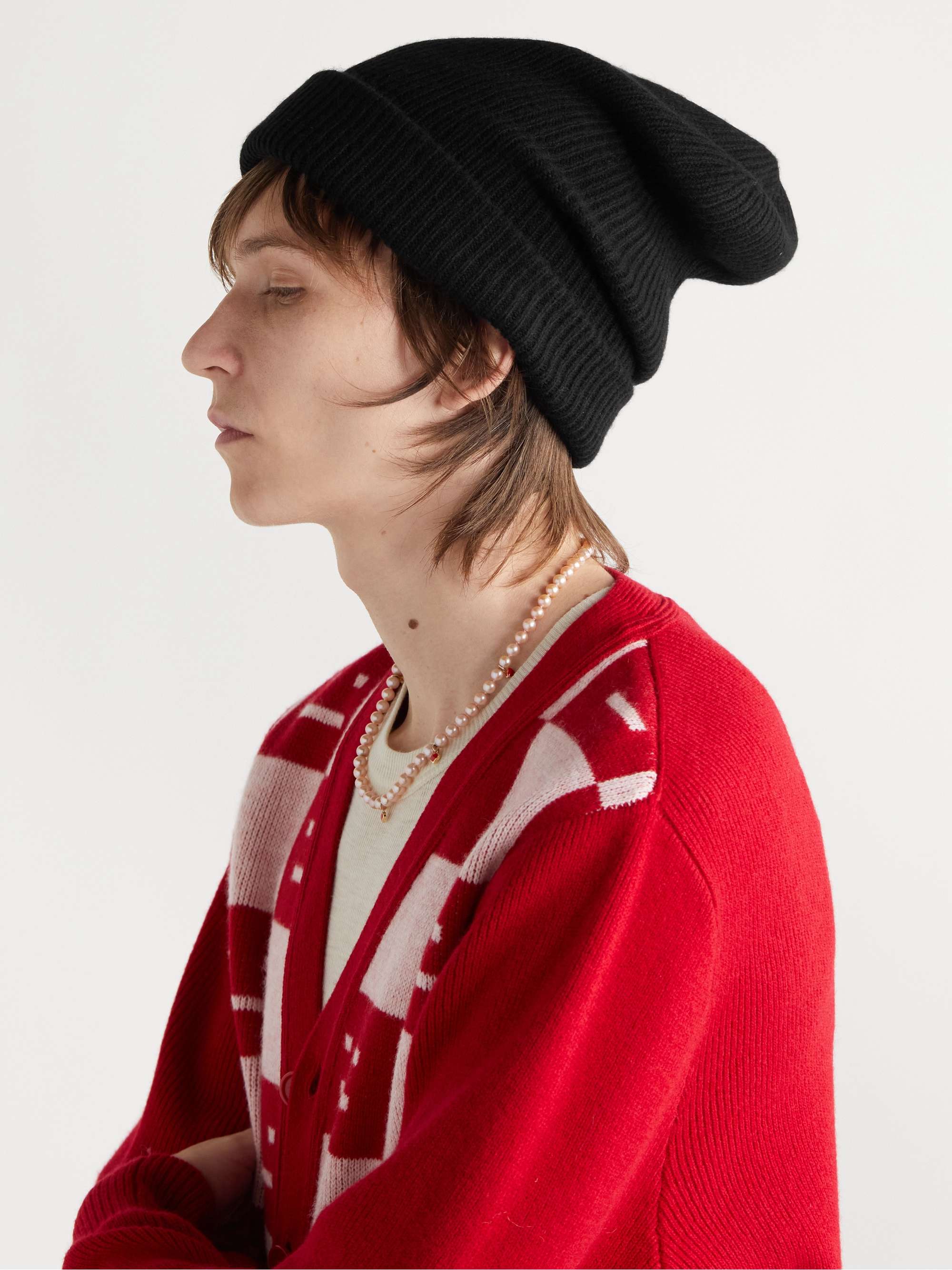 THE ELDER STATESMAN Parker Ribbed Cashmere Beanie