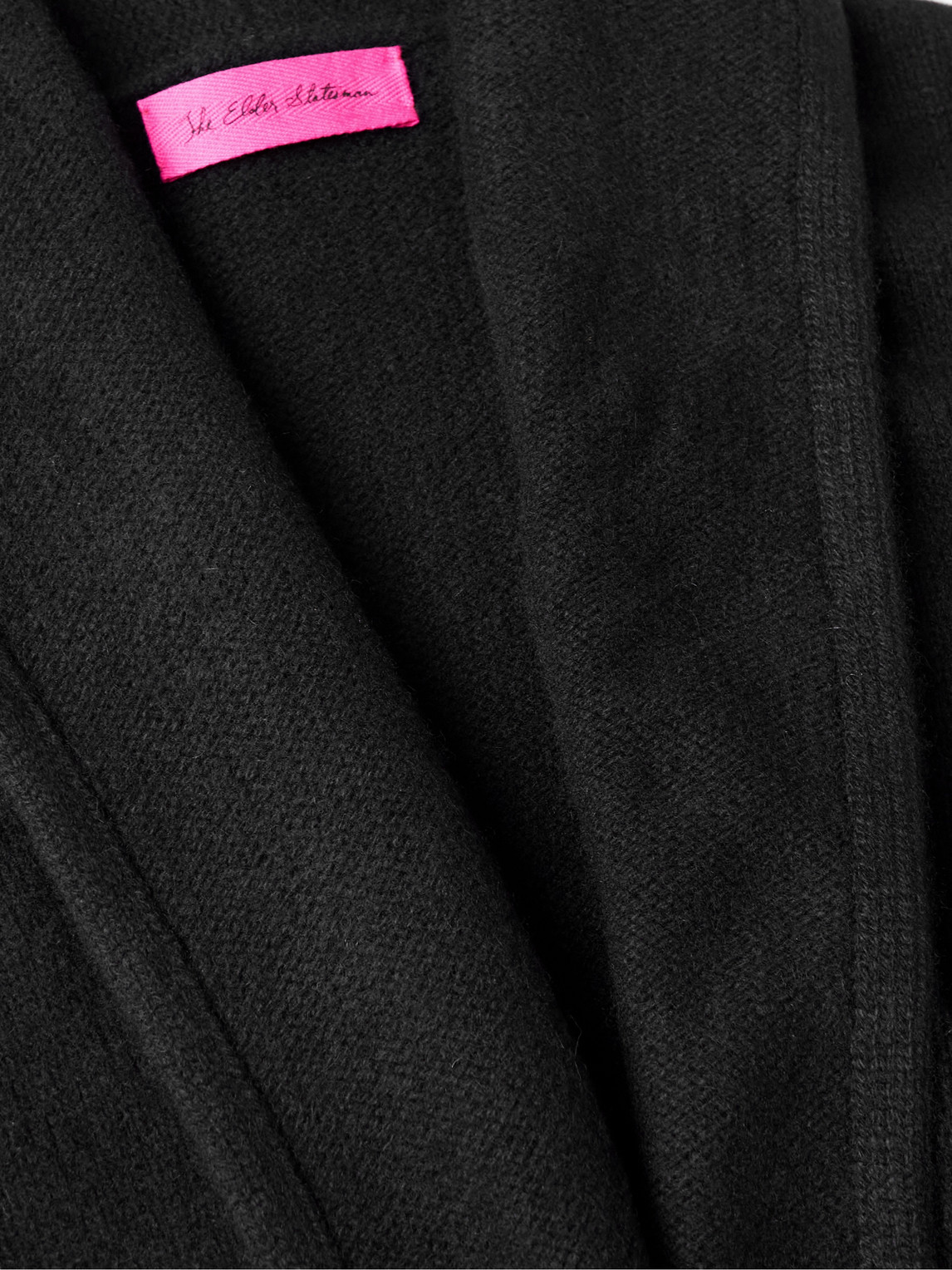 Shop The Elder Statesman Shawl-collar Cashmere Cardigan In Black