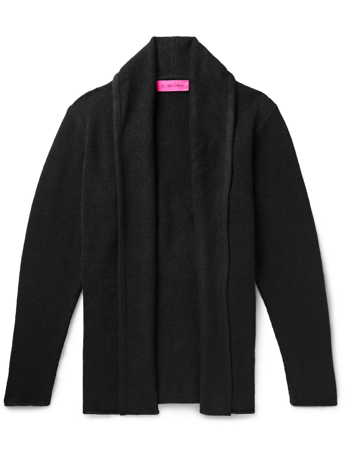 Shop The Elder Statesman Shawl-collar Cashmere Cardigan In Black