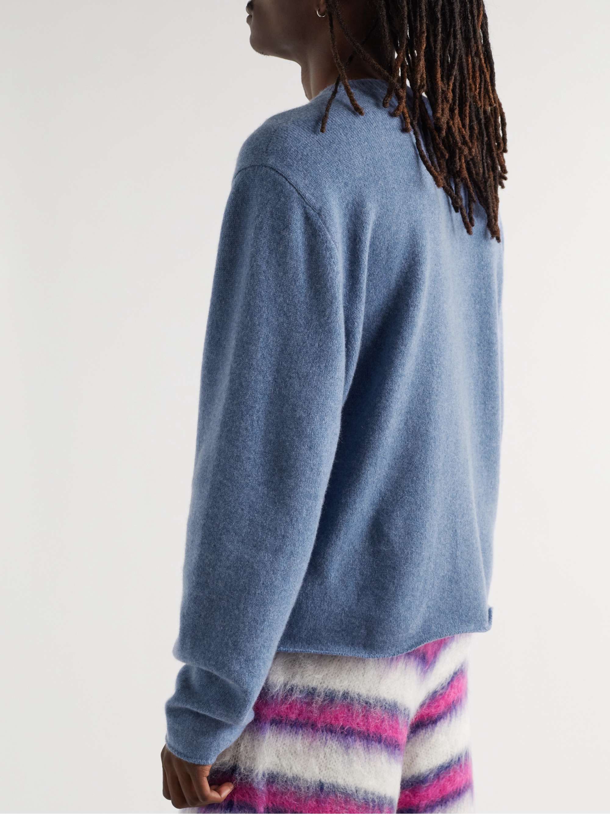 THE ELDER STATESMAN Technicolor Sunshine Embroidered Cashmere Sweater