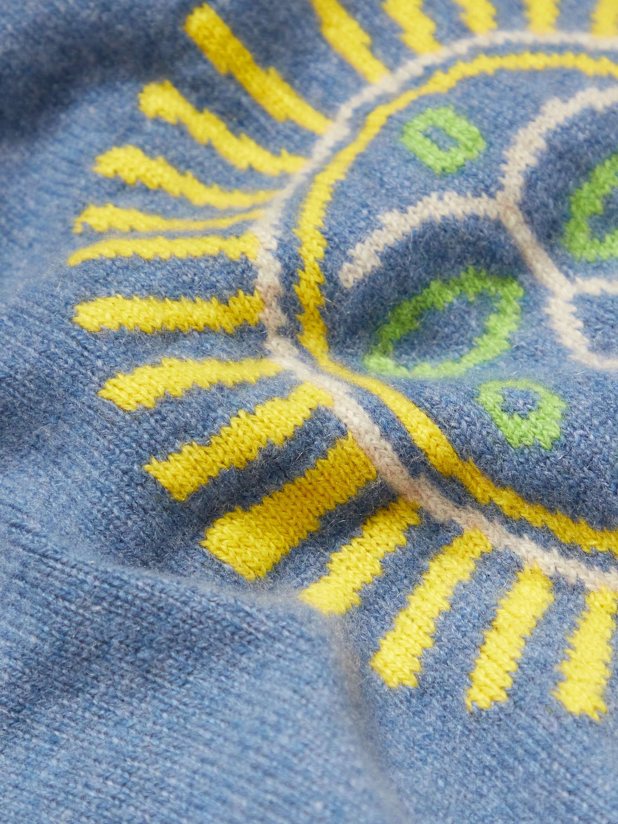 THE ELDER STATESMAN Technicolor Sunshine Embroidered Cashmere Sweater