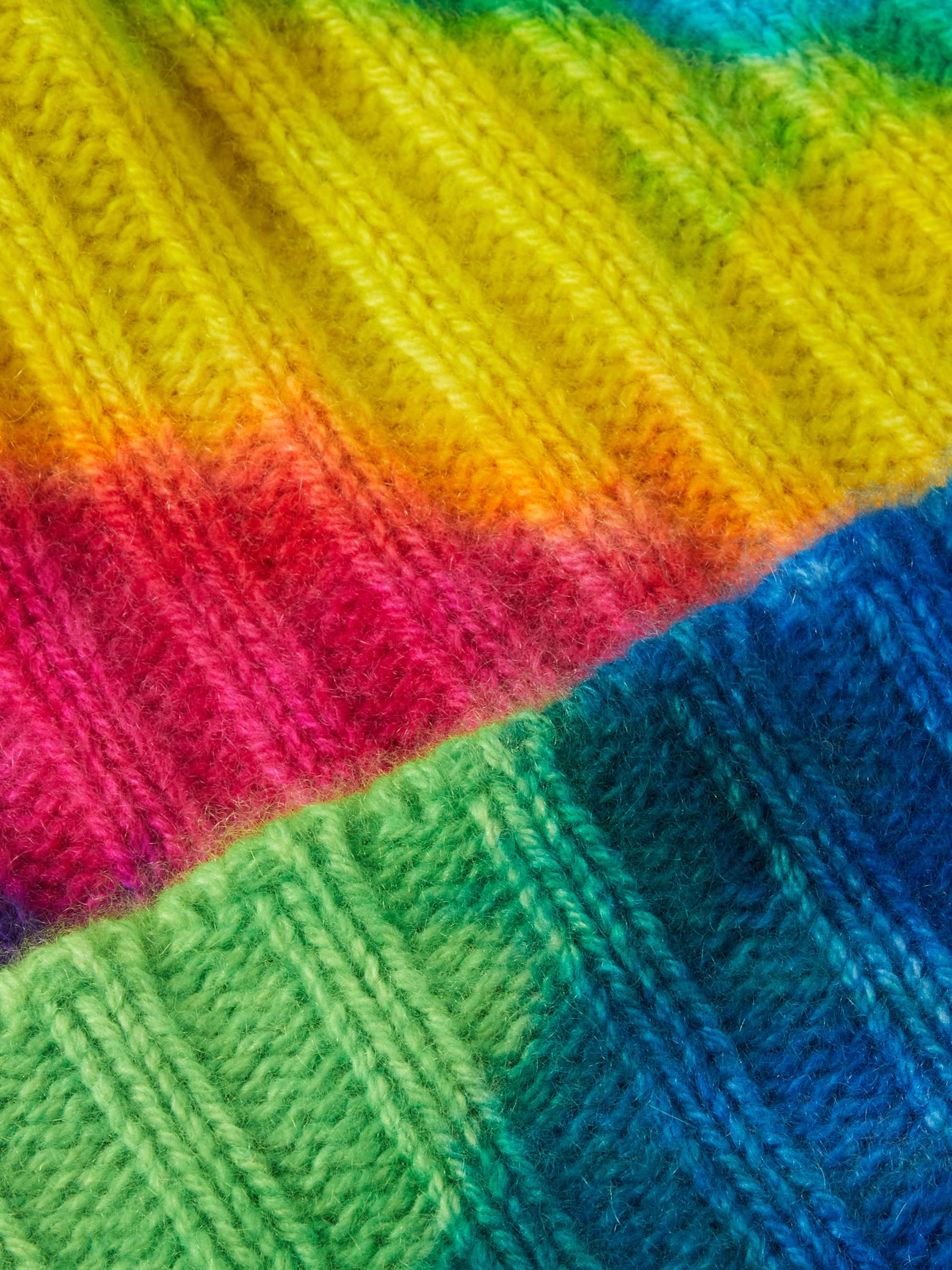 THE ELDER STATESMAN Tie-Dyed Ribbed Cashmere Beanie