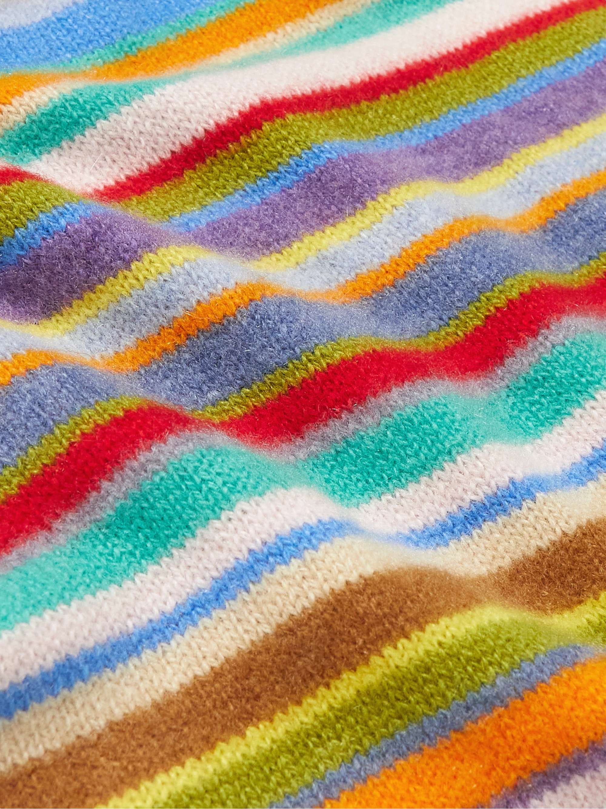 THE ELDER STATESMAN Jolly Striped Cashmere Scarf