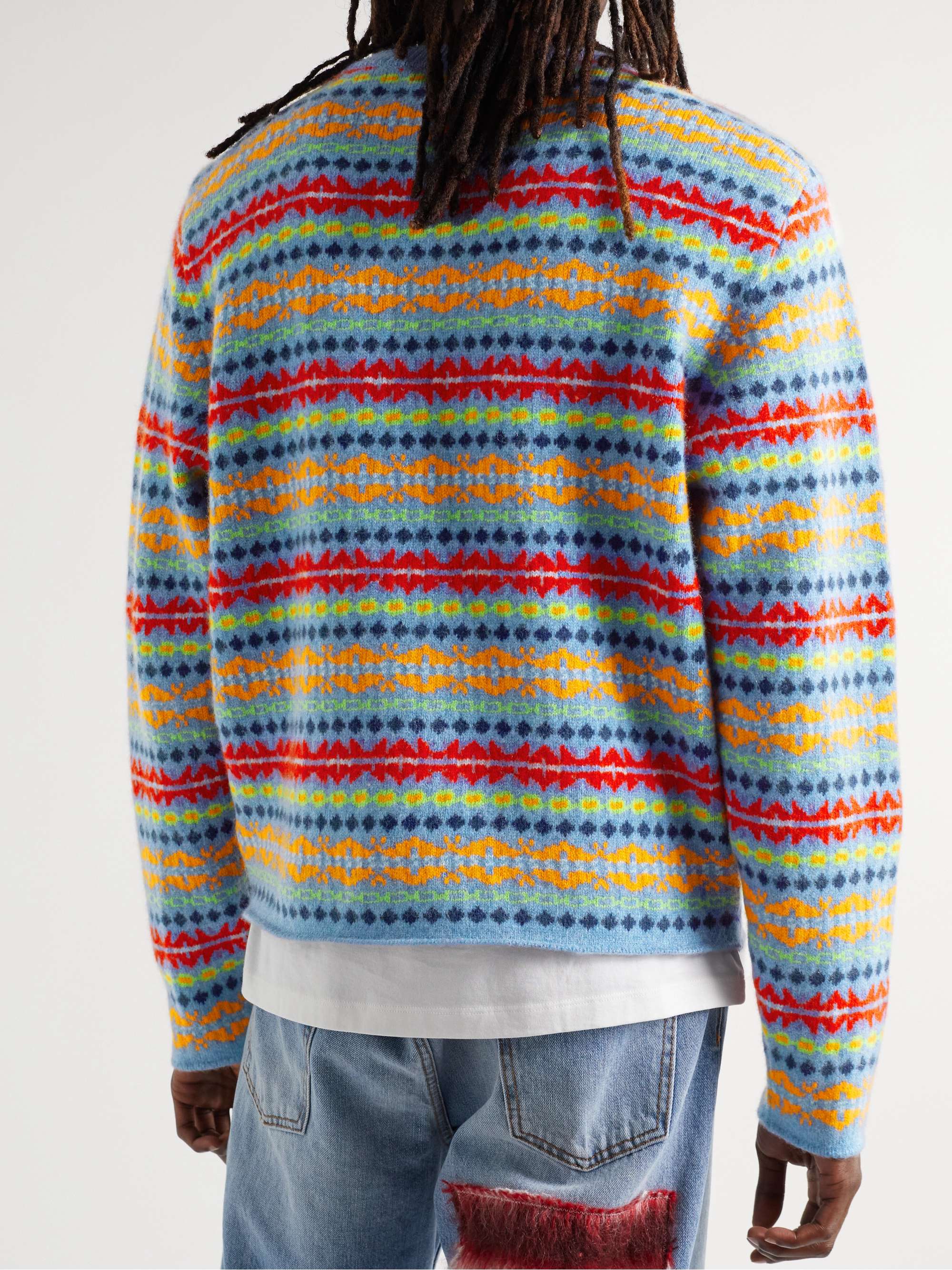 THE ELDER STATESMAN Fair Isle Cashmere Sweater
