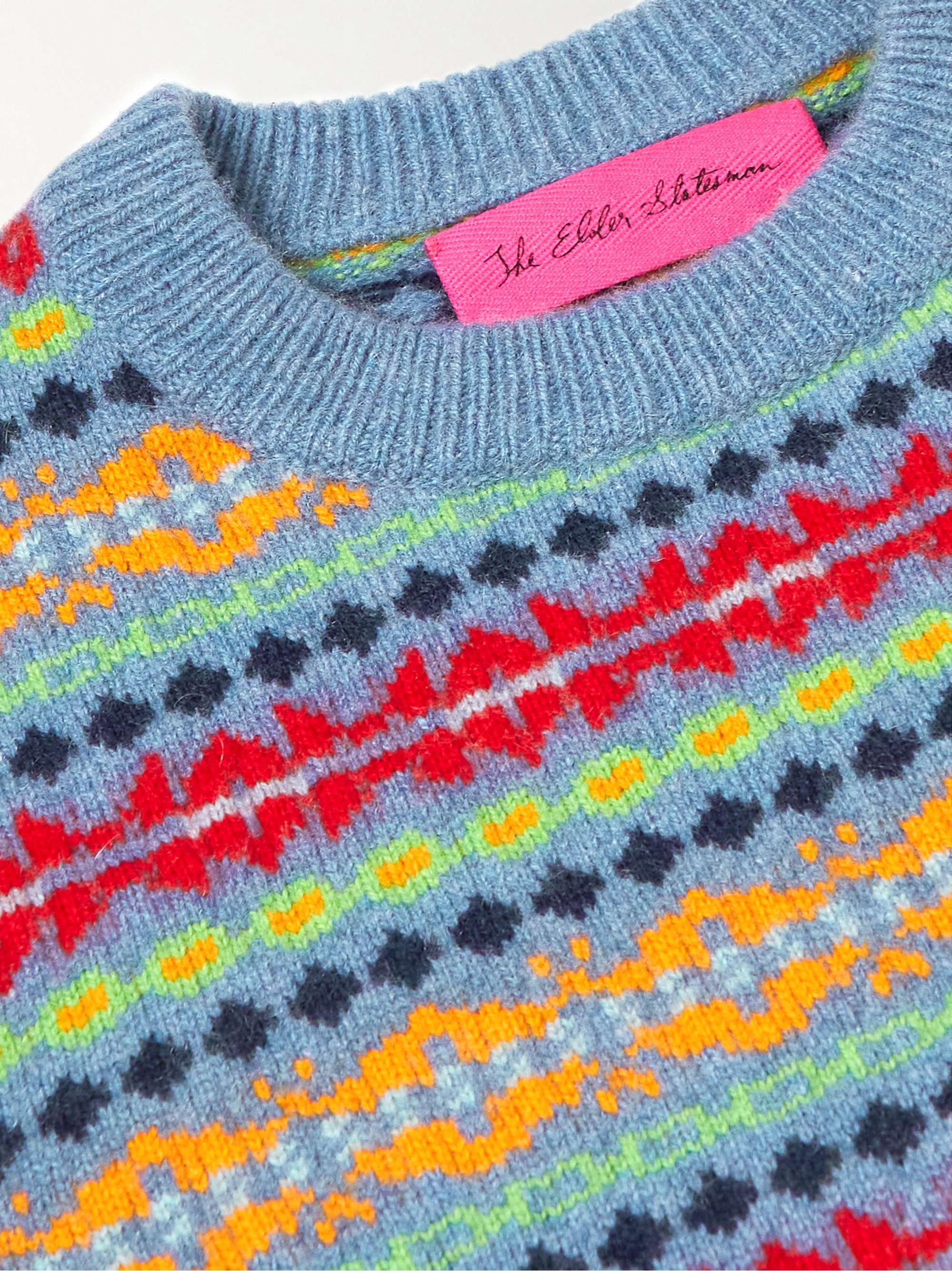 THE ELDER STATESMAN Fair Isle Cashmere Sweater