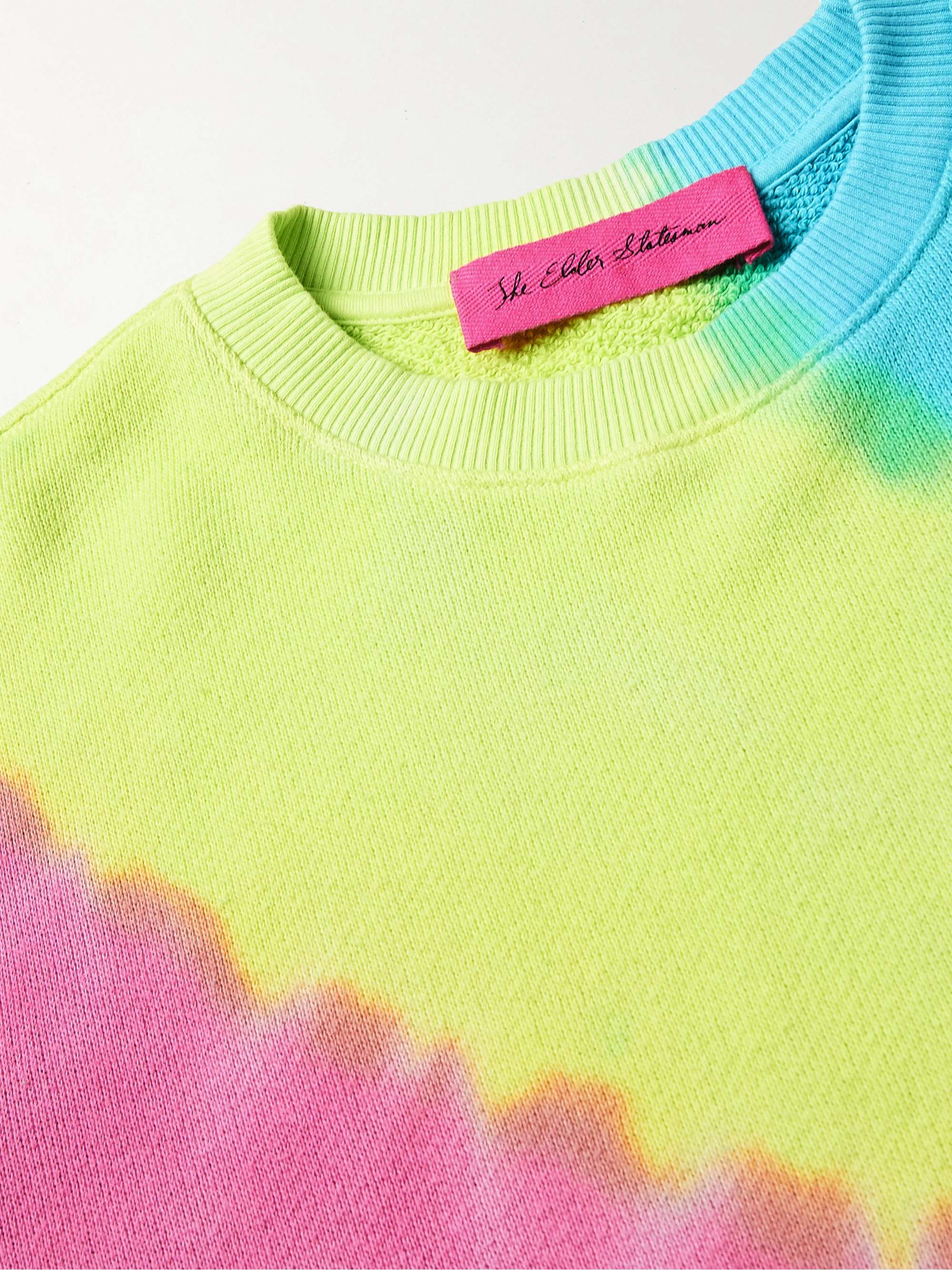 THE ELDER STATESMAN Rainbow Void Tie-Dyed Cotton and Cashmere-Blend Jersey T-Shirt