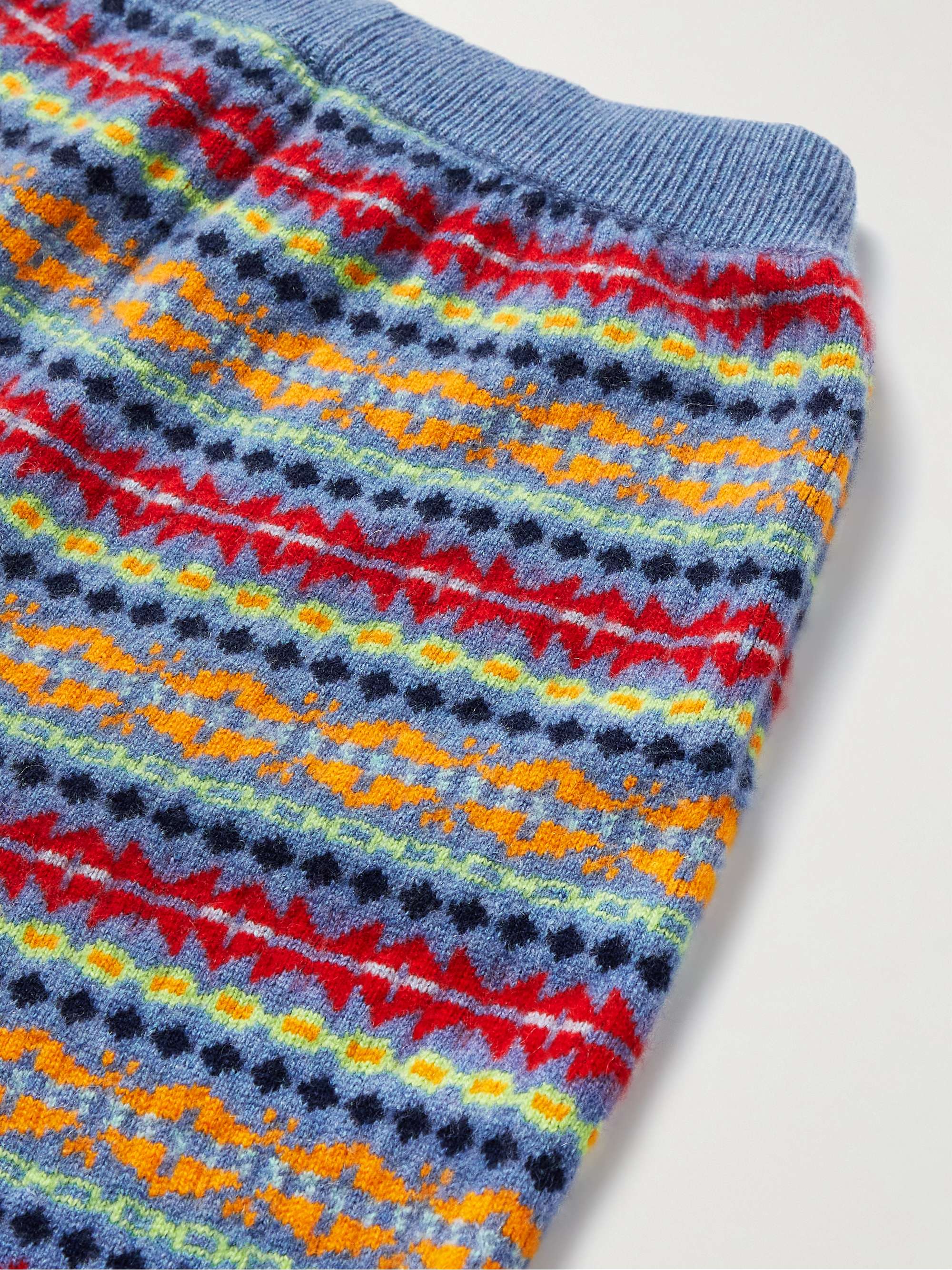 THE ELDER STATESMAN Fair Isle Cashmere Shorts