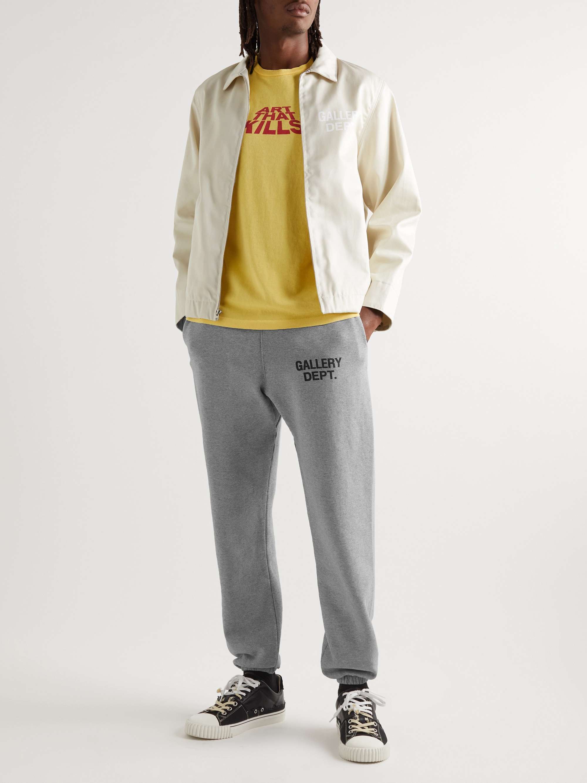 GALLERY DEPT. Tapered Logo-Print Cotton-Jersey Sweatpants