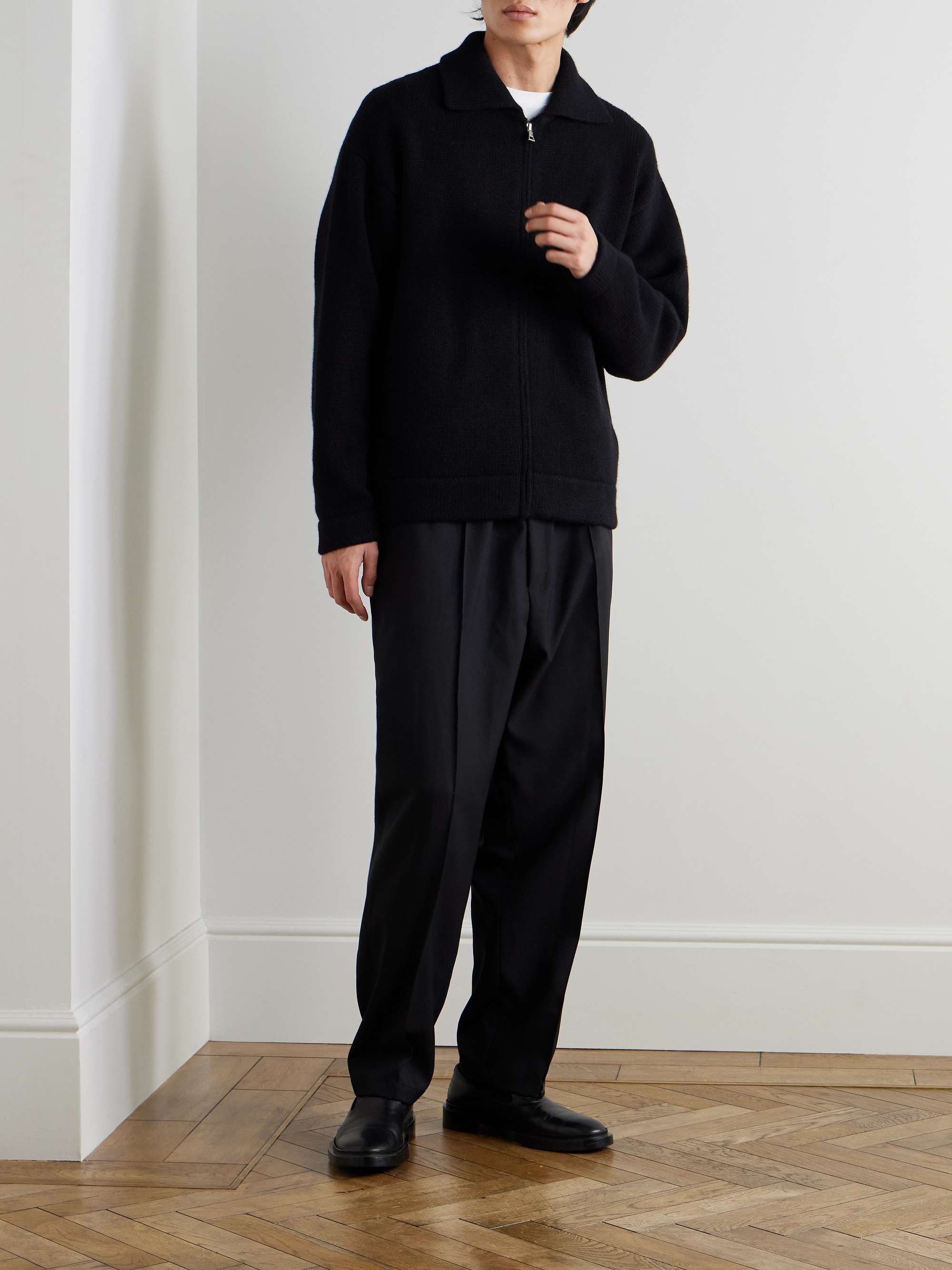 THE ELDER STATESMAN Cashmere Zip-Up Sweater