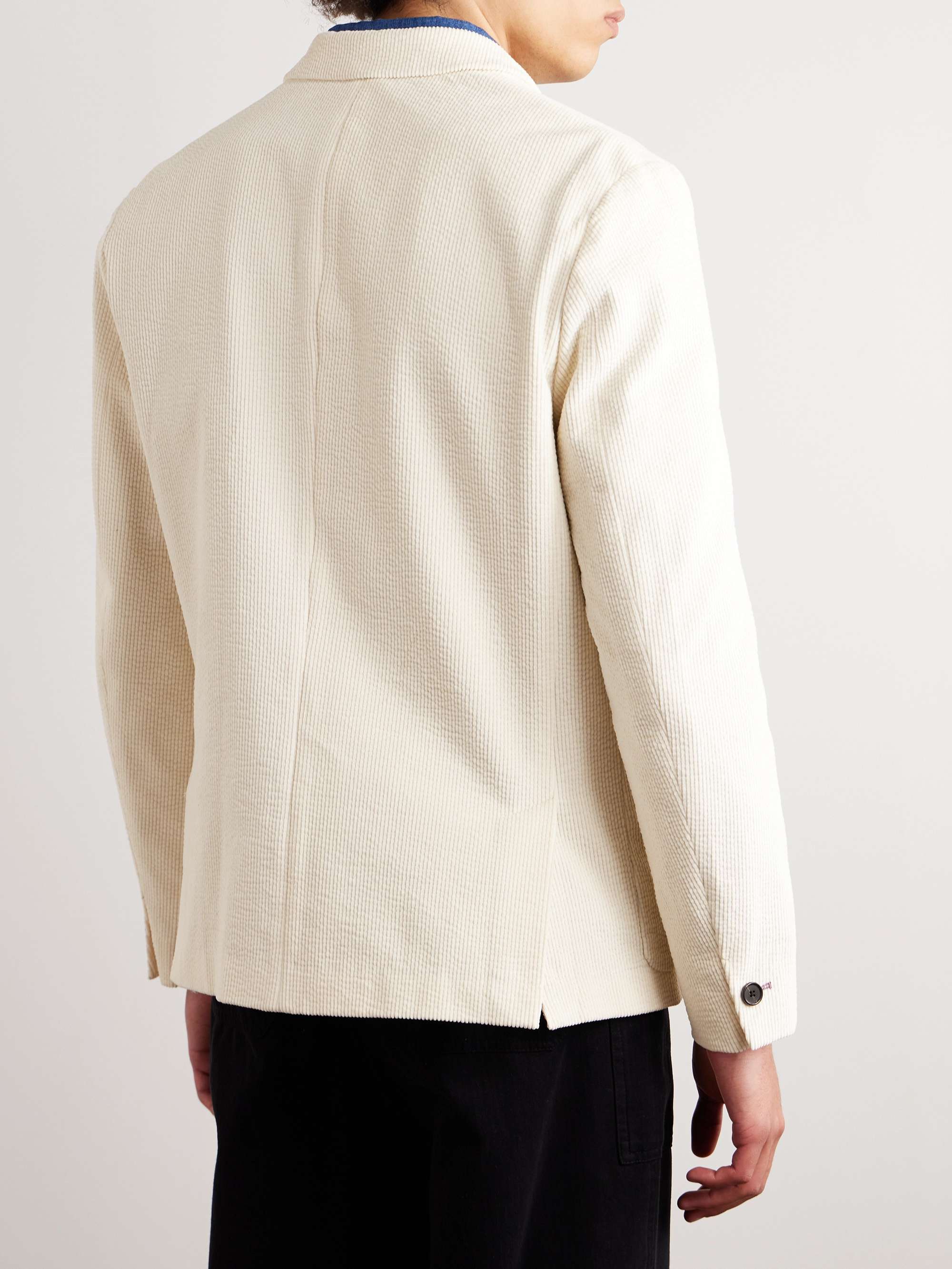 POP TRADING COMPANY + Paul Smith Double-Breasted Cotton-Corduroy Blazer