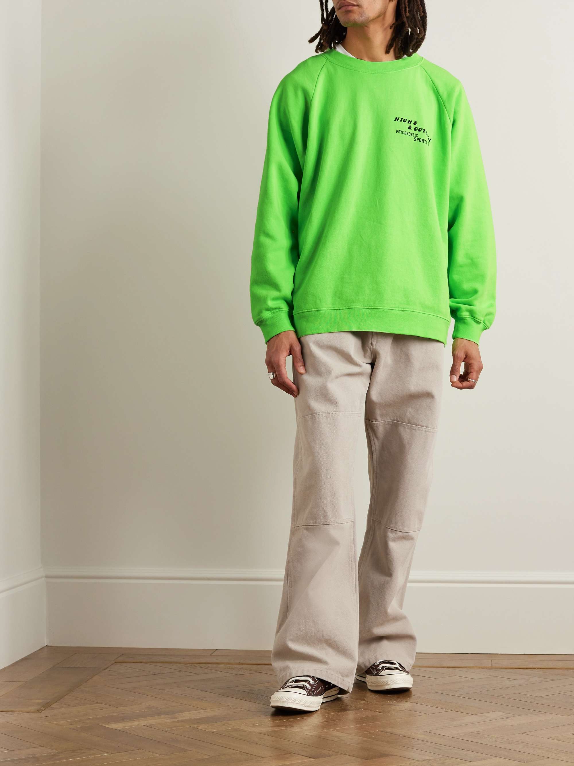 PASADENA LEISURE CLUB Logo-Print Cotton-Jersey Sweatshirt