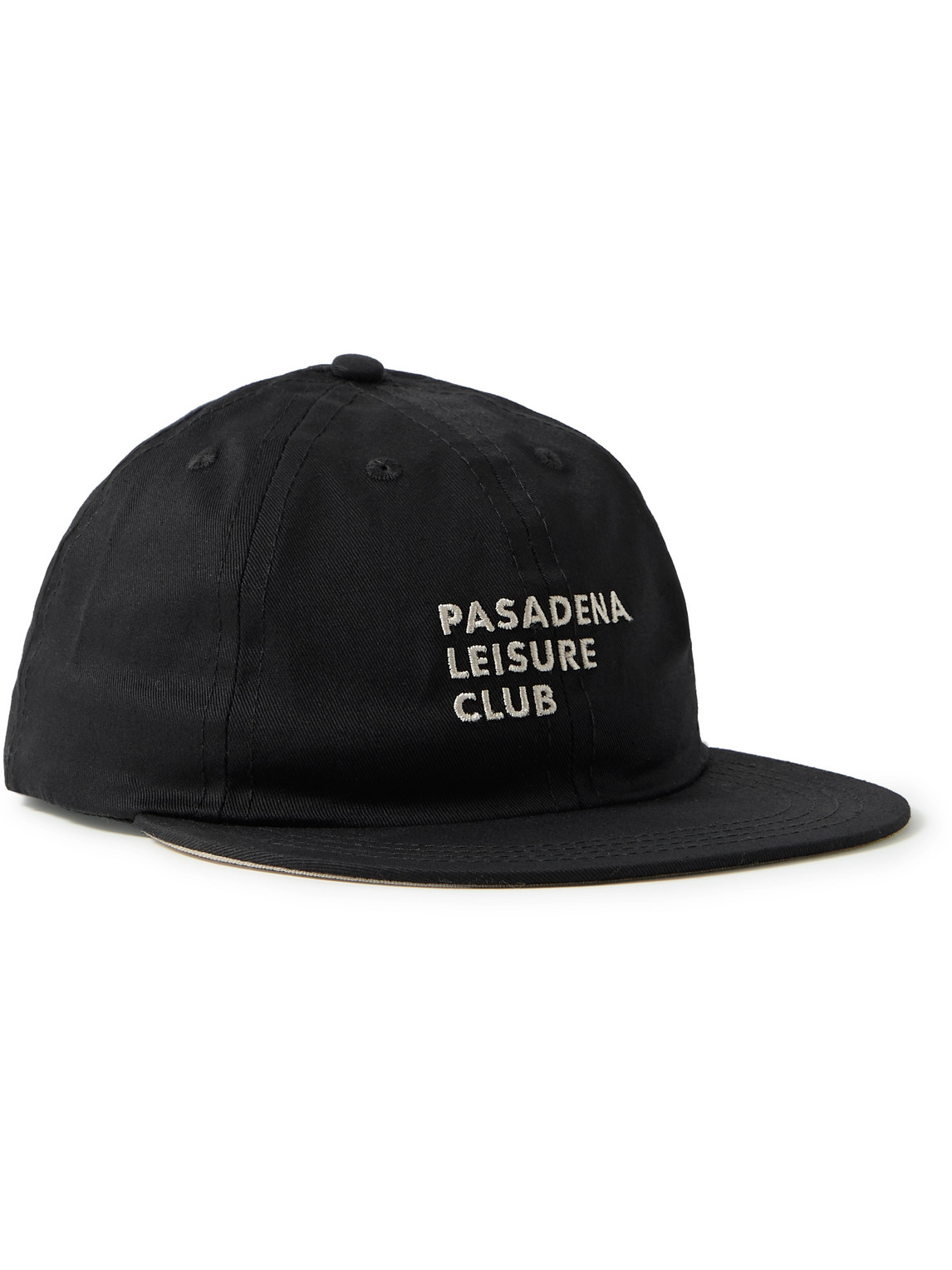 Pasadena Leisure Club Logo-embroidered Cotton-twill Baseball Cap In Black