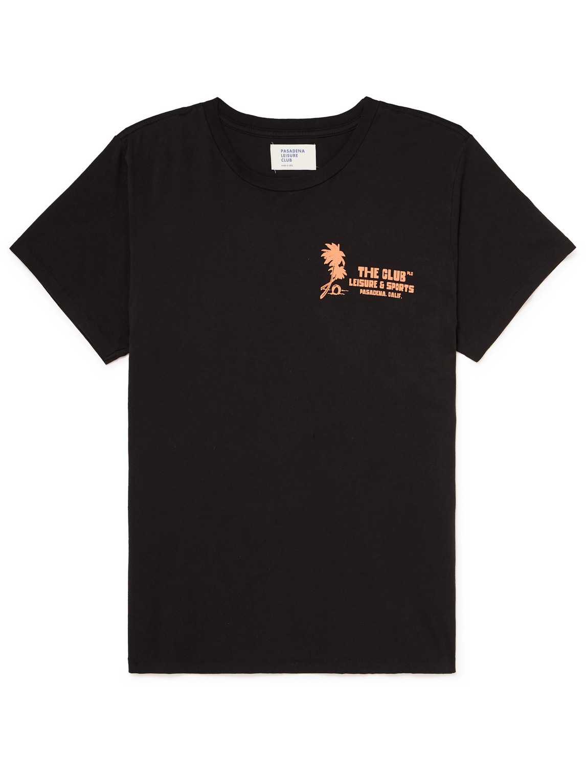 Pasadena Leisure Club The Club Printed Cotton-jersey T-shirt In Black