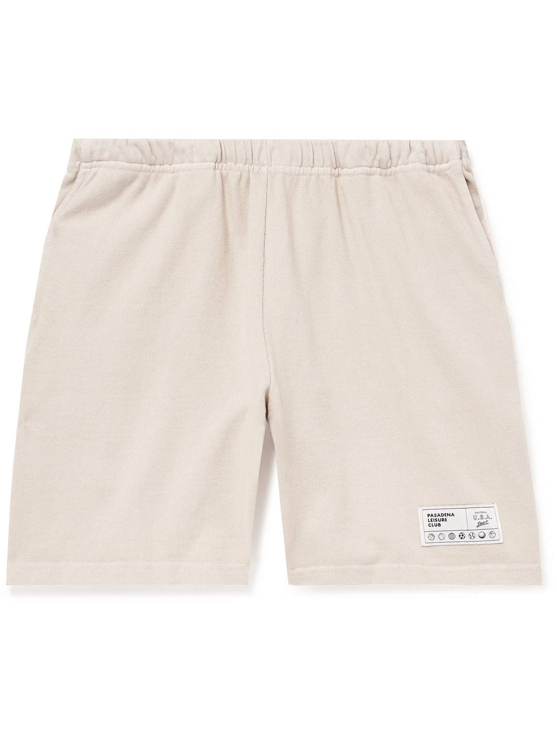 Straight-Leg Appliquéd Cotton-Jersey Drawstring Shorts