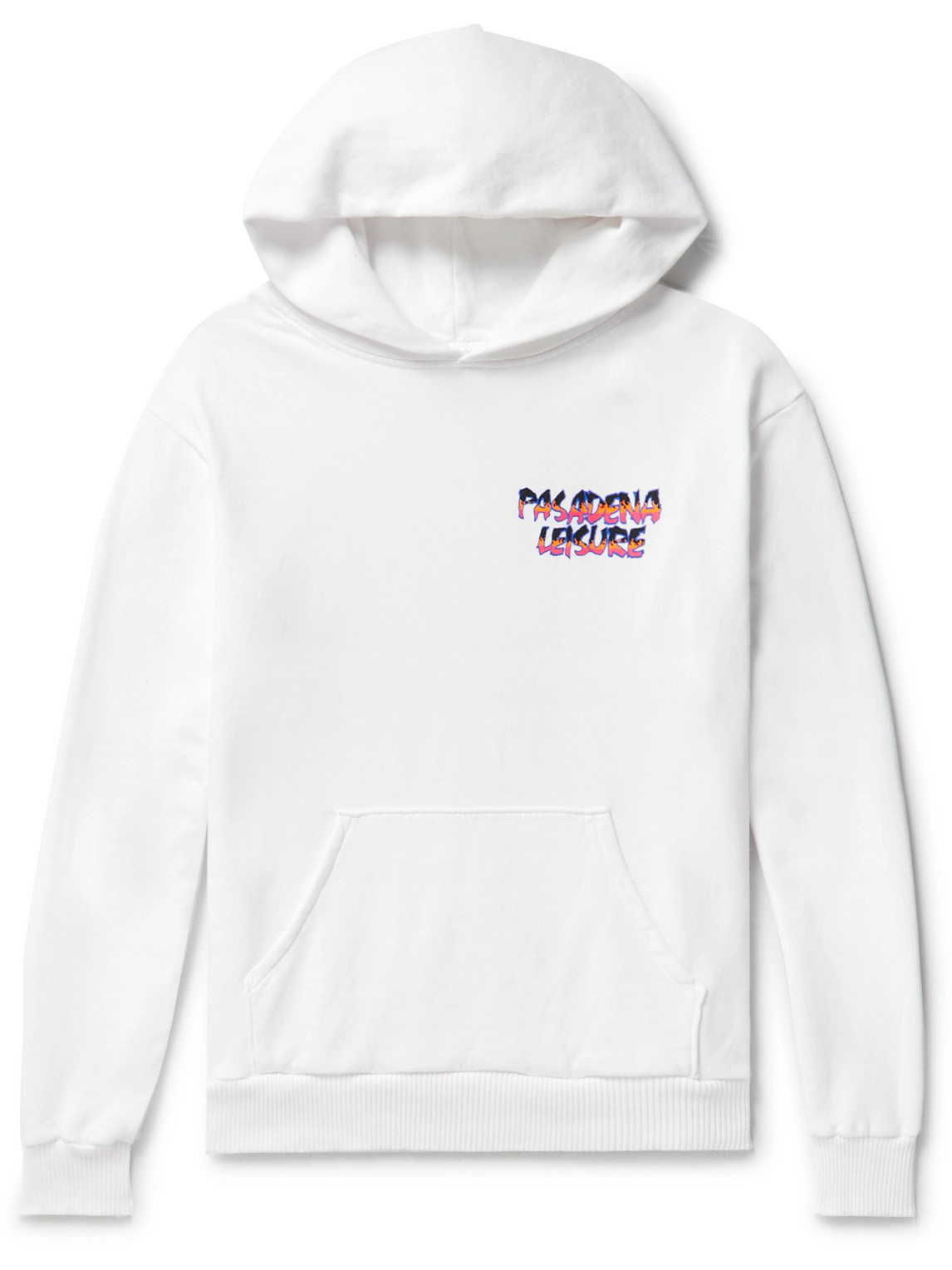 Pasadena Leisure Club Printed Cotton-jersey Hoodie In White