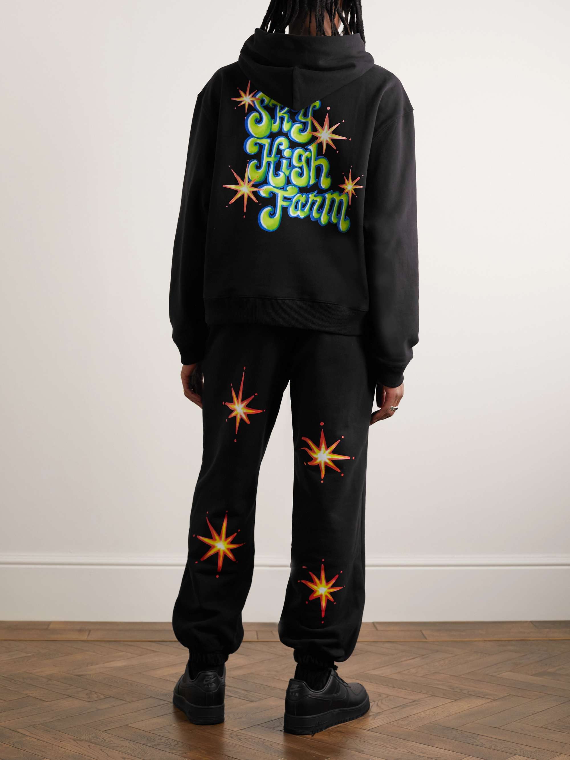SKY HIGH FARM Ally Bo Printed Upcycled and Organic Cotton-Jersey Hoodie