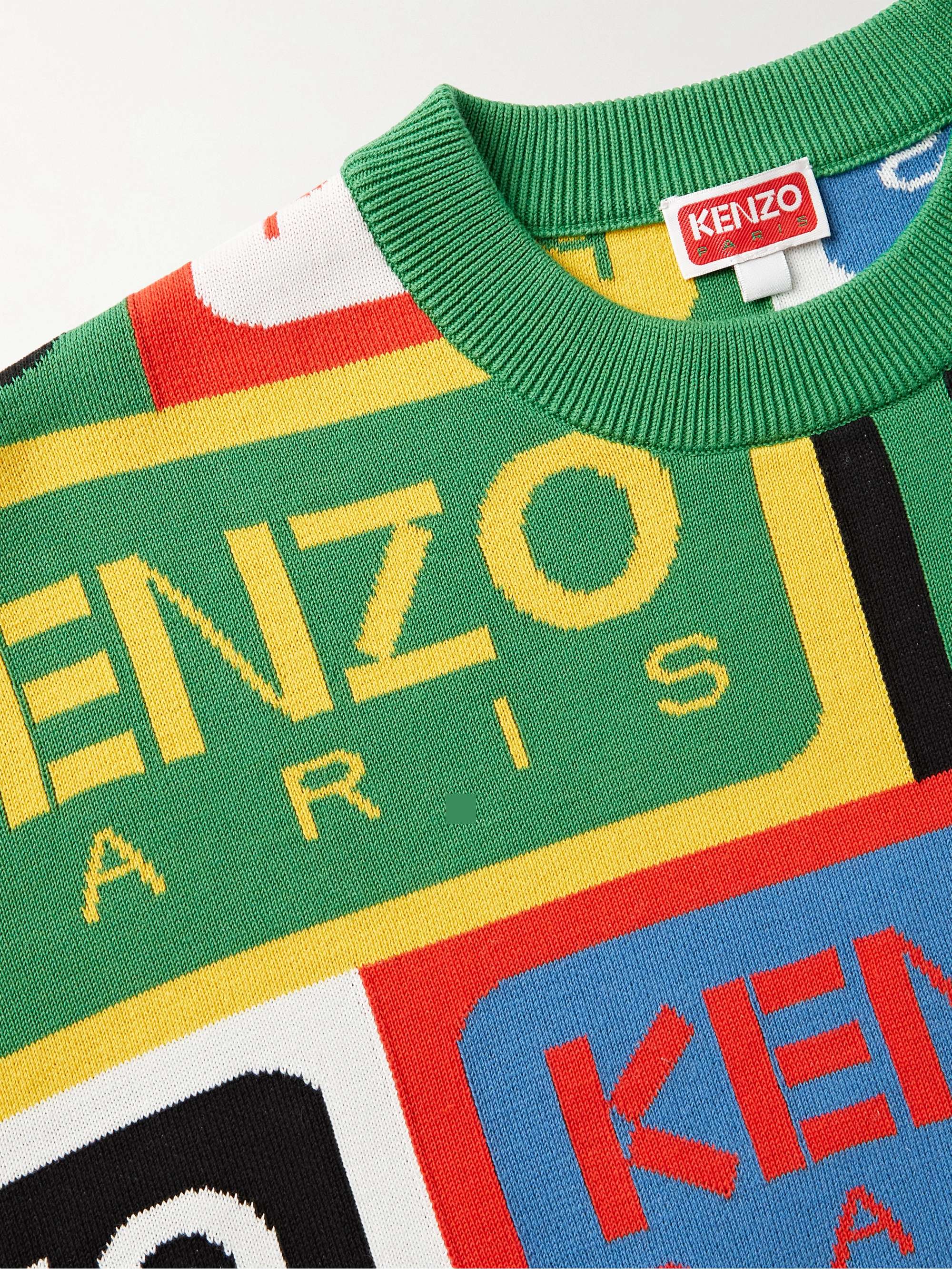 KENZO Logo-Intarsia Cotton Sweater