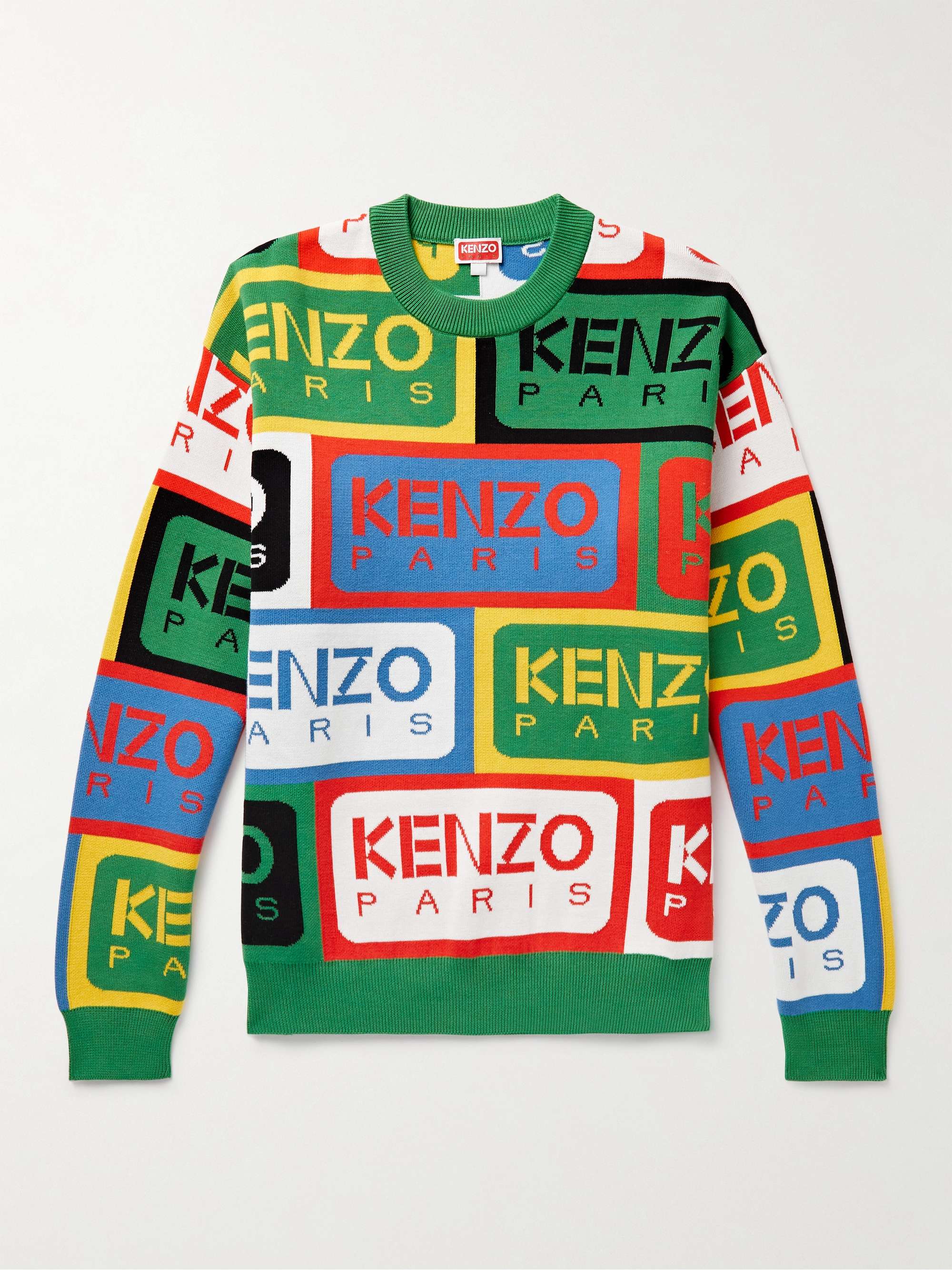 KENZO Logo-Intarsia Cotton Sweater for Men | MR PORTER