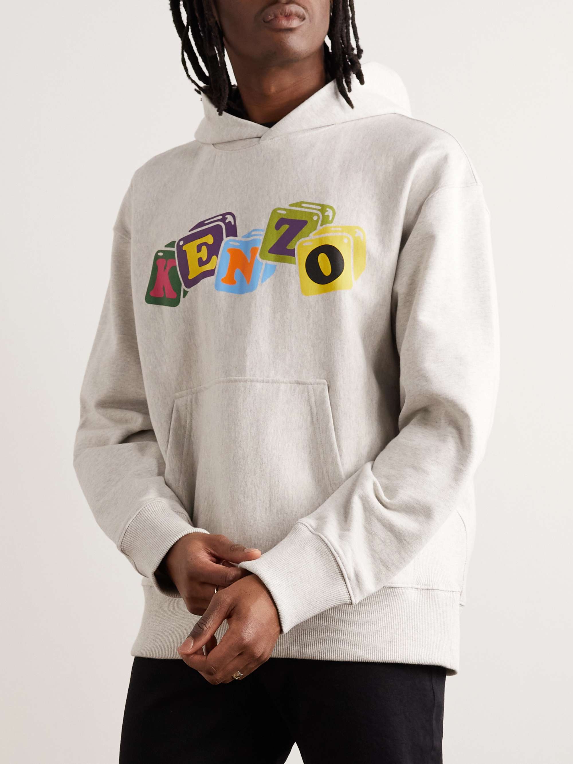 KENZO Boke Boy Oversized Logo-Print Cotton-Jersey Hoodie