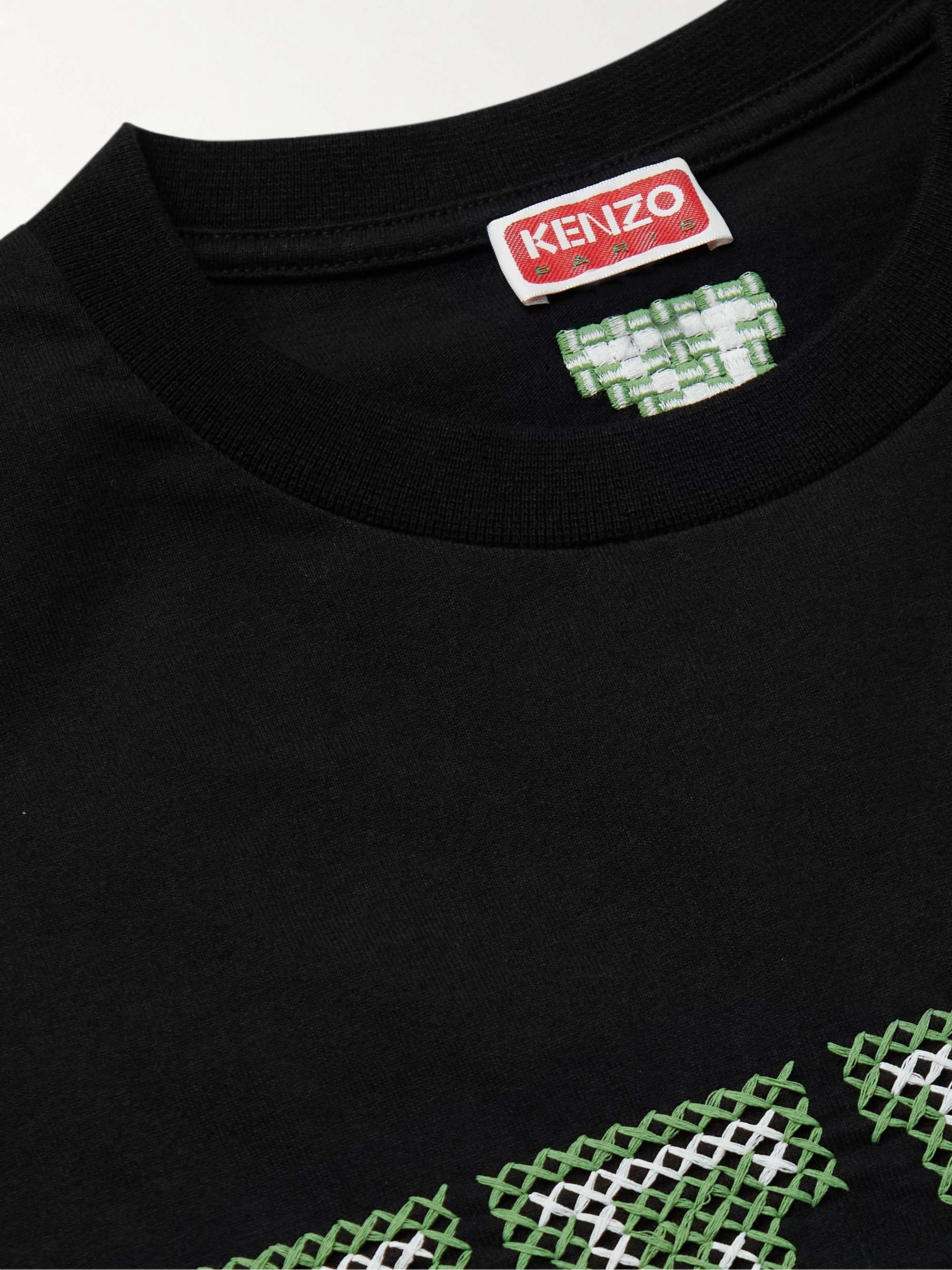 KENZO Logo-Embroidered Cotton-Jersey T-Shirt